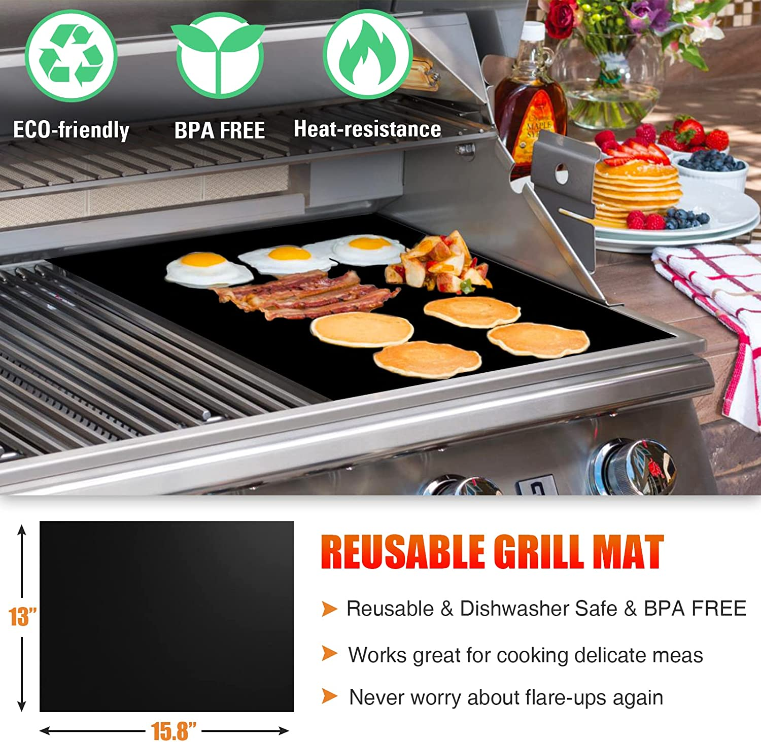 38-Piece BBQ Barbecue Cutlery Set Stainless Steel Barbecue Accessories for Men Gift Birthday High-Quality Barbecue Utensils Set Case with Grill Case and Grill Mat for Garden and Camping - Brown image number 6