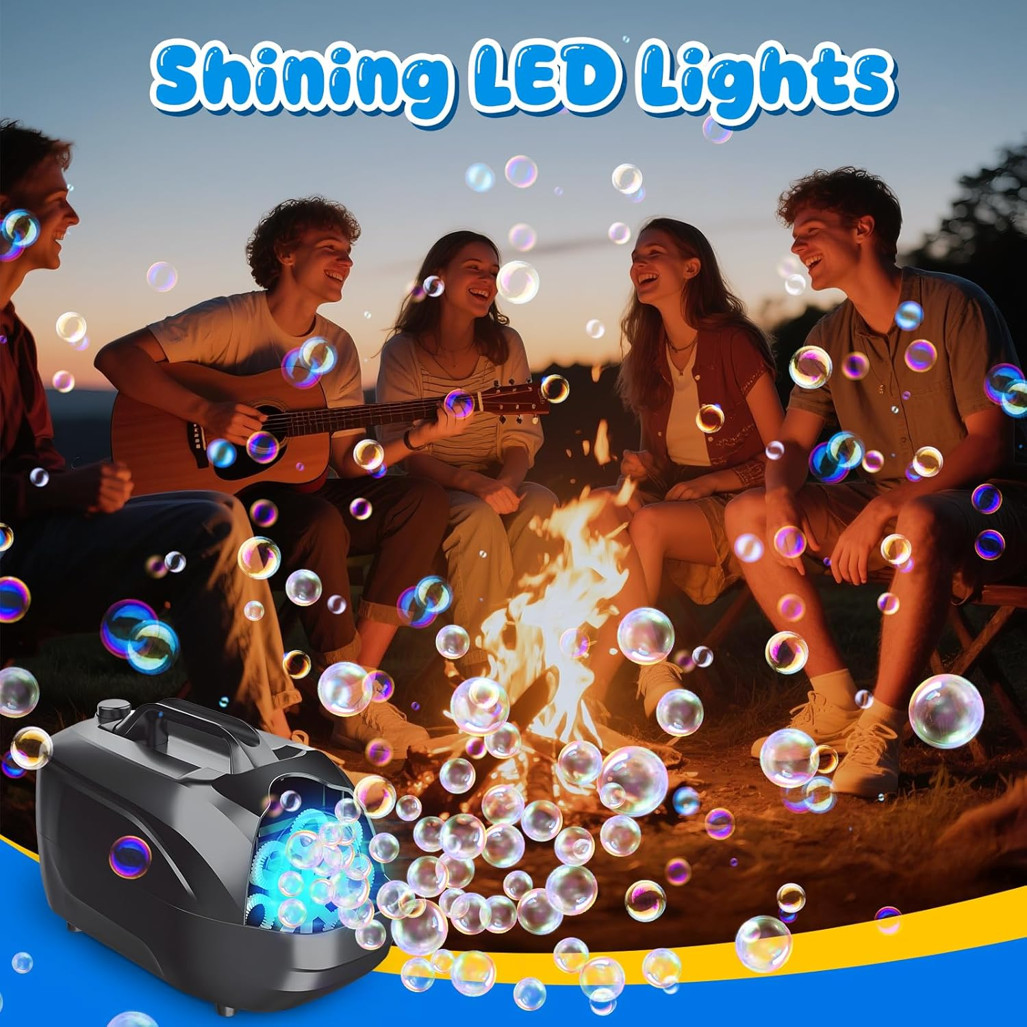 Zynexis Bubble Machine for Kids, Remote Controlled with 2-Speed, Dual Power (Usb/Battery), Large Bubble Blower for Toddlers Adults, Indoor Outdoor Party Wedding, Safe Durable, Gift Ready with Solution image number 6