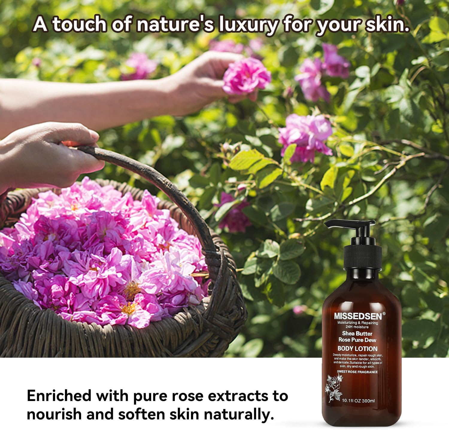 MISSEDSEN Body Lotion with Shea Butter and Rose, 300Ml, Moisturising for All Skin Types image number 2