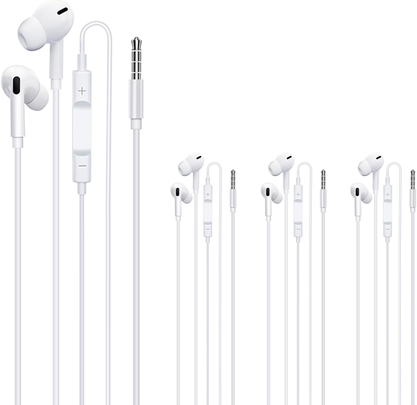 SRLWMYI Wired In-Ear Headphones 3.5 Mm with Microphone and Volume Control 4 Pack Cable Headphones for Mobile Phones MP3 Player Connection Excellent Sound Quality Ergonomic Design image number 2