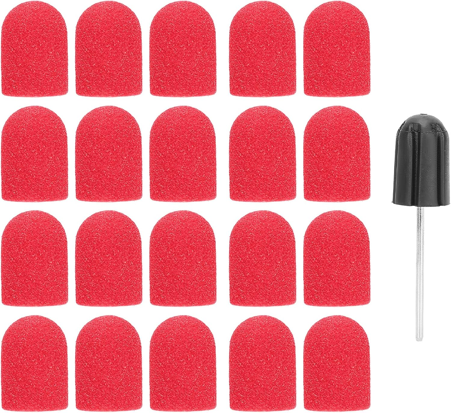 20Pcs Sanding Bands for Nail Drill, Electric Colored Professional Fine Sanding Bands, Polishing and Nail Polish Remover, 0.6X1Inch with 1 Shaft, for Manicures, Pedicure, Salon (Deep Red) image number 3