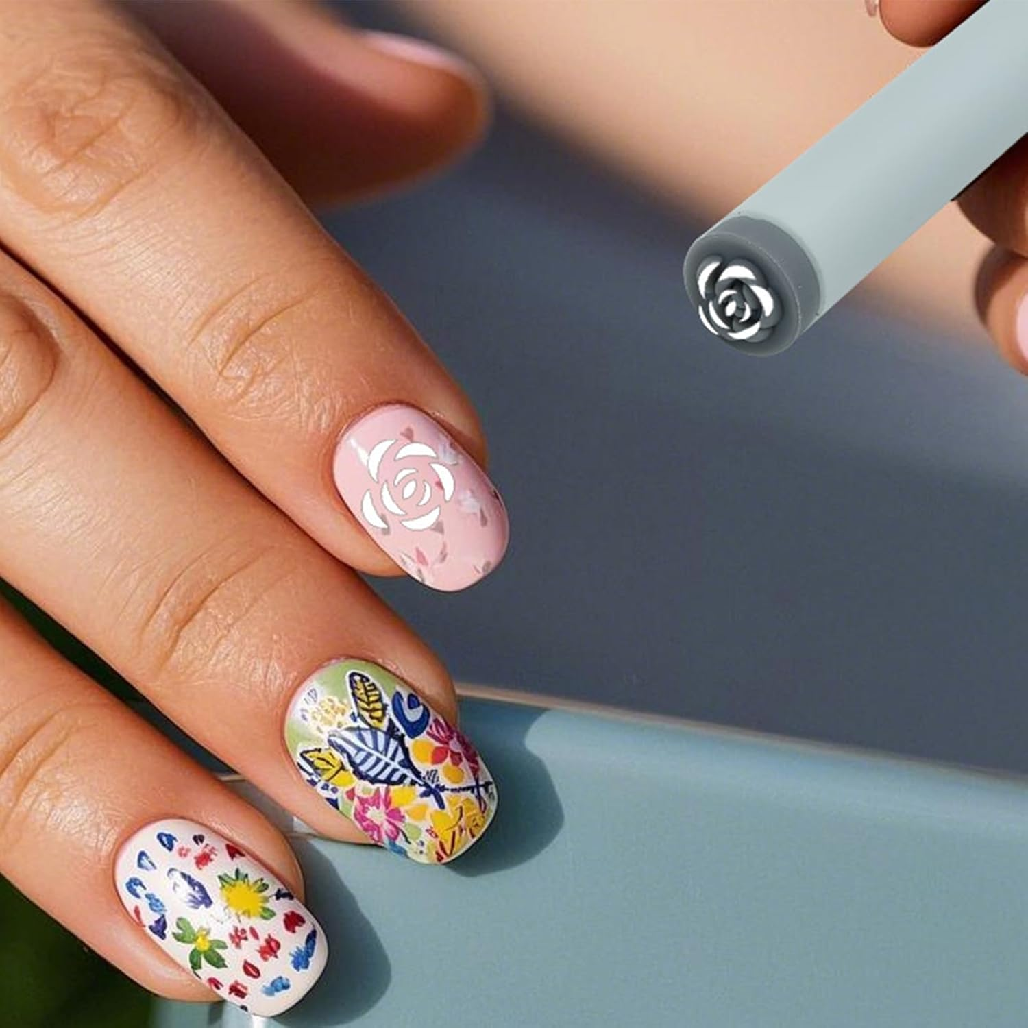 Nail Stamp Art Pen Set,Nail Animal Flower Pattern Stamp Pen | Replaceable Manicure Supplies for Women Girls Teenagers Kids Teens Children Family Friends image number 3