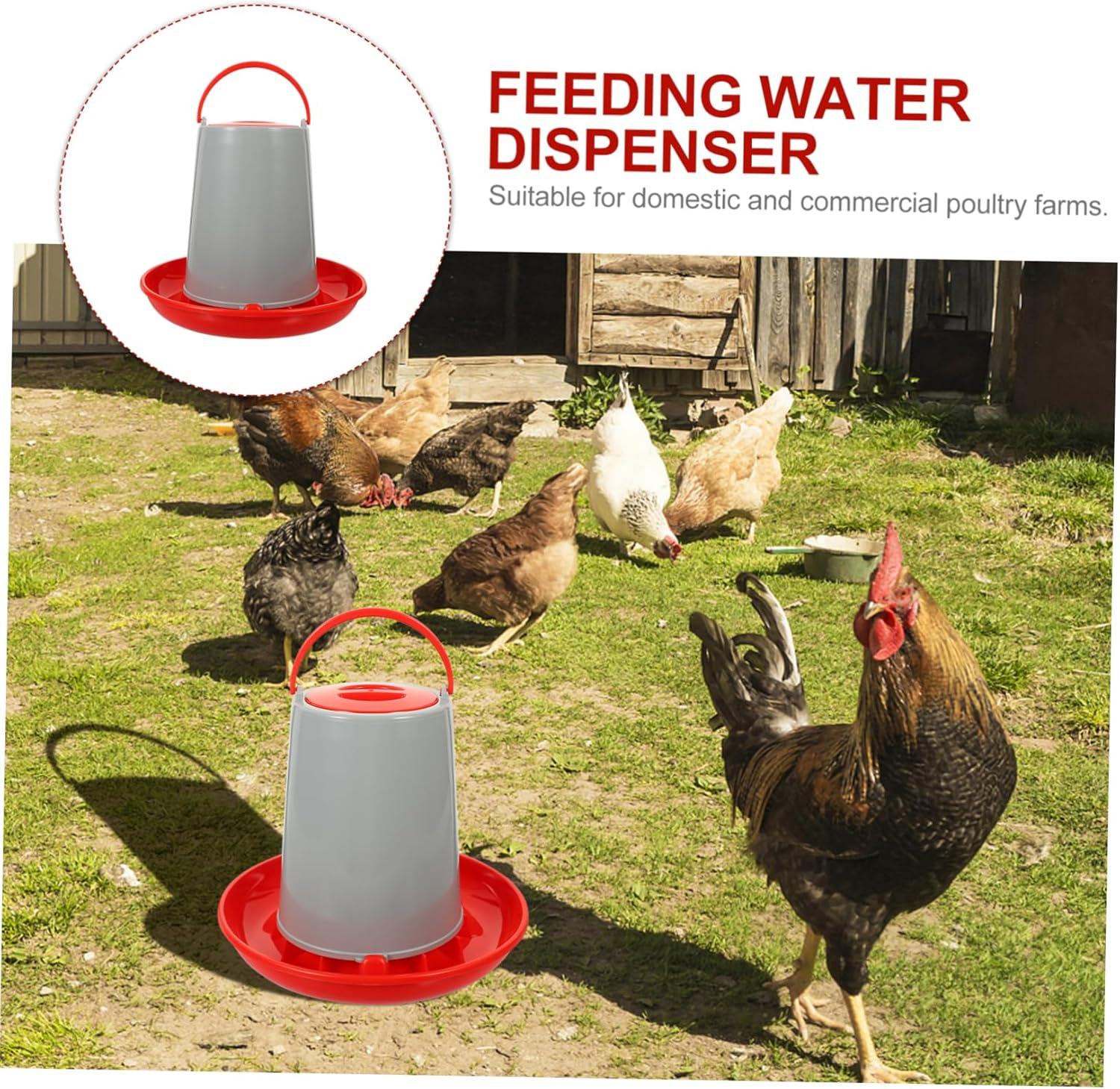 HANABASS 2Pcs Plastic Chicken Feeding Trough Practical Poultry Food Trough Feeder for Outdoor Use Material for Poultry Feeding Supplies image number 5