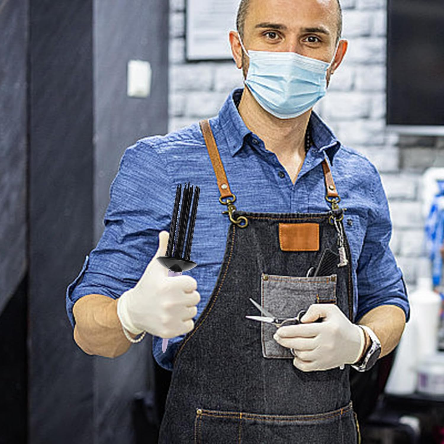 WJUAN Curl Comb Pack of 2, Environmentally Friendly Curly Hair Brush Made of Resin, Antistatic, Long Tooth Design, Fluffy Defined Curly Hair, Suitable for Home, Hairdressing Shop (26 X 6.5 Cm)