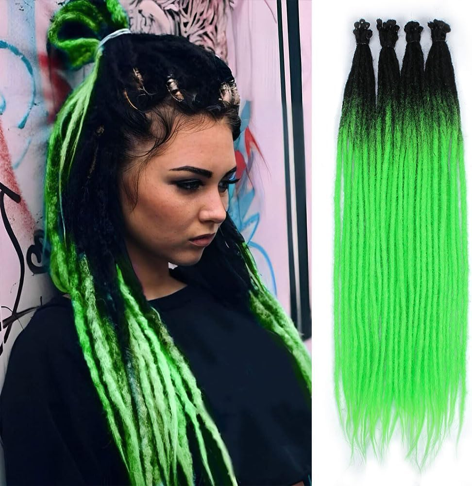 KRALER Thin Ombre Brown to Blonde Dreadlocks Extensions 22" 0.6Cm Synthetic Crochet Braided Hair Backcombed Dreads Extensions(10 Strands)