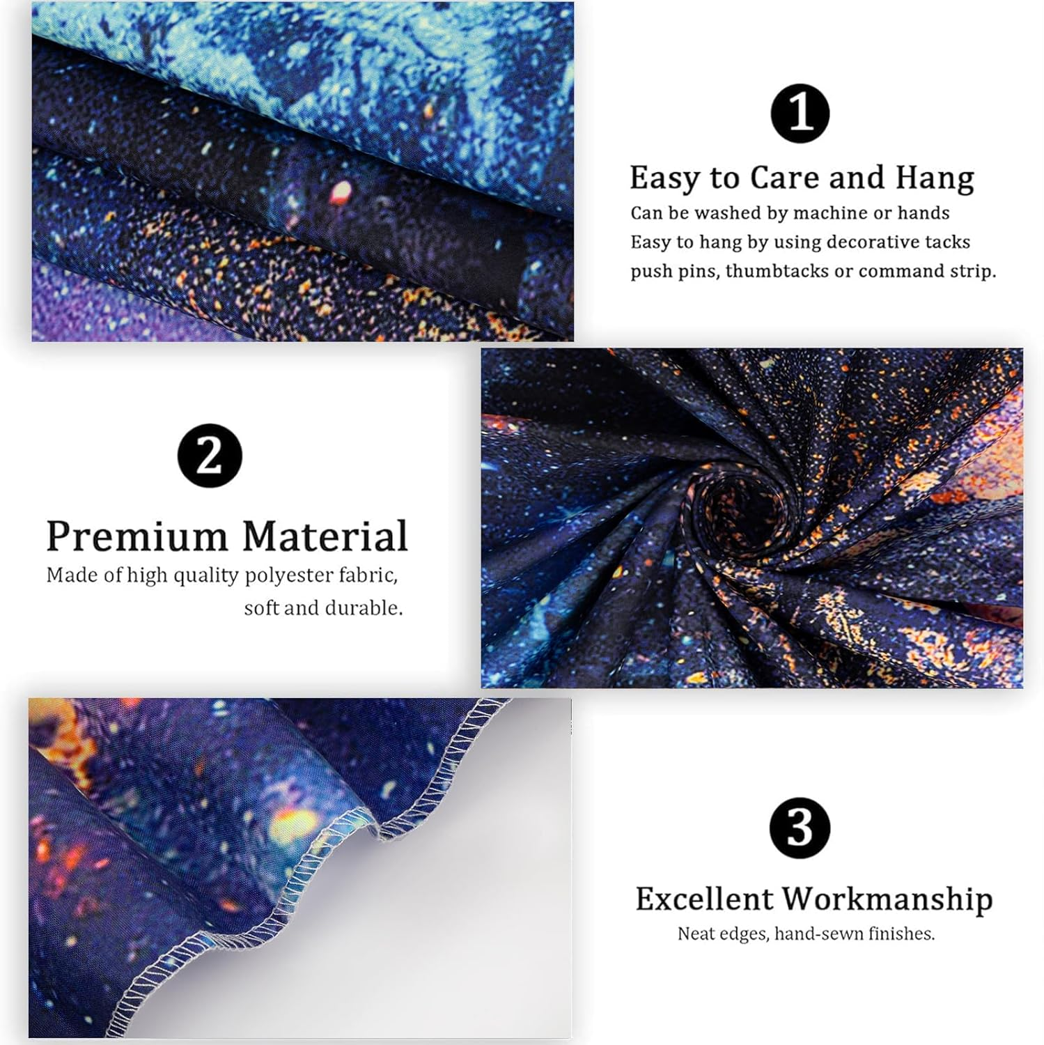 Blacklight Tree and Space Tapestry for Bedroom, Aesthetic Cool Black Light Tree of Life Tapestries for Girl, Fantasy Stars Galaxy Wall Hanging for Living Room Teen Dorm Decor (51" X 60") image number 1