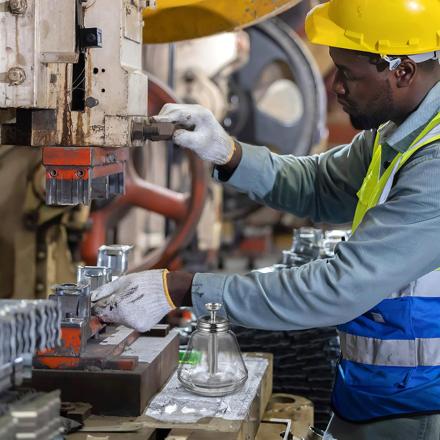 GRADENEVE Transparent Glass Push down Pump Bottle with Core Acid-Resistant Dispenser for Nail Polish Makeup Monomer and Beauty Liquids Clear Empty Glass Container for Efficient Liquid image number 1