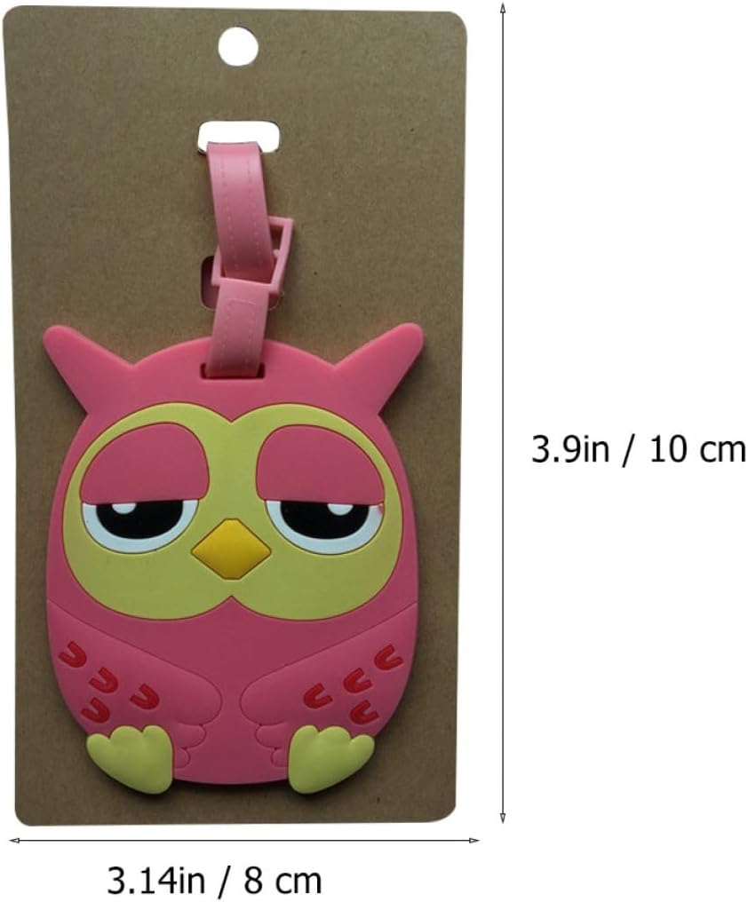 CIMAXIC 2Pcs Cartoon Silicone Luggage Tags for Suitcases, Travel Baggage Id Labels with Sturdy Loop, Soft Cartoon Suitcase Tags for Bags and Travel Gear Random Color Random Color