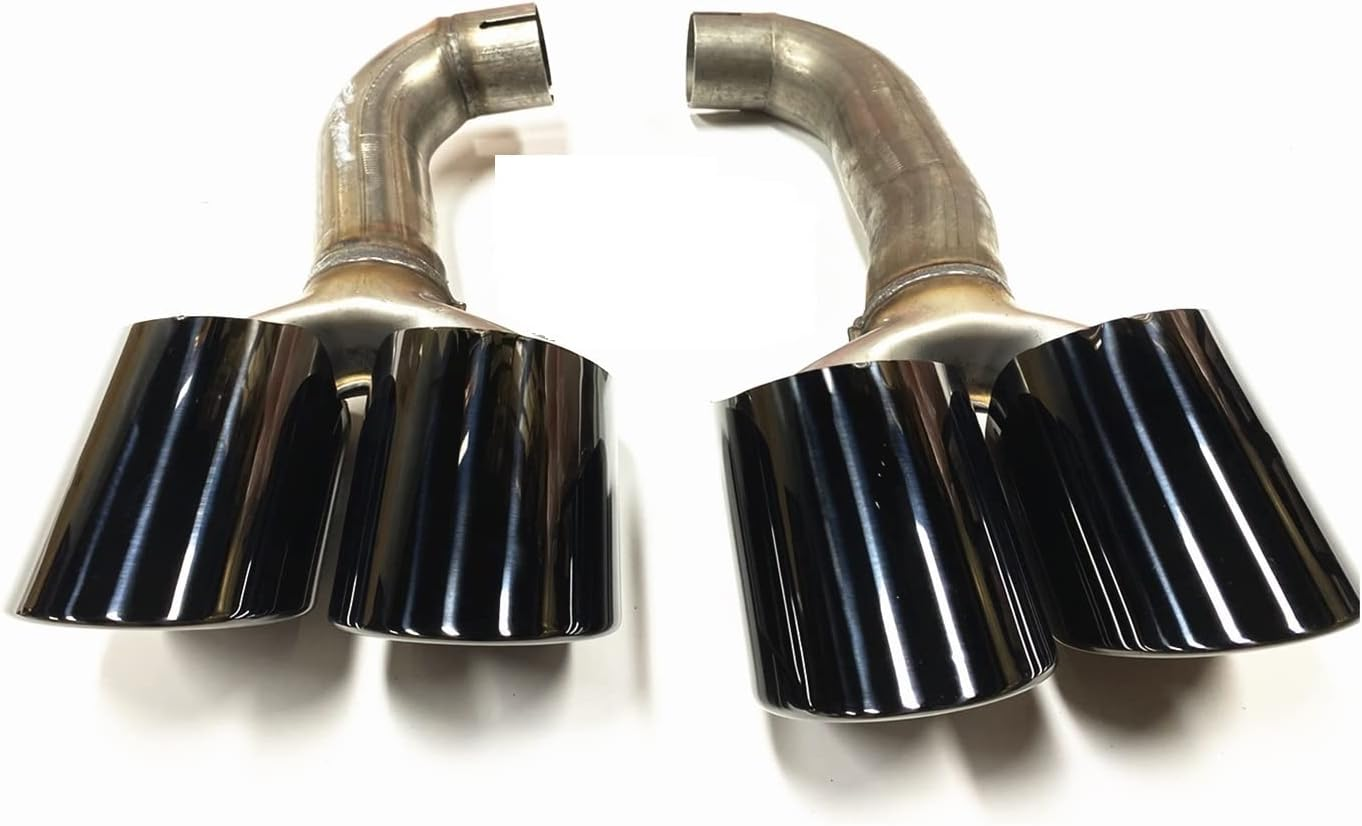 Muffler Titanium Black Car Rear Exhaust Muffler Pipe Tips Tailpipe Exhause Tail Air Vent Outlet Duct Compatible with BMW X3M X4M 2018 2019 2020