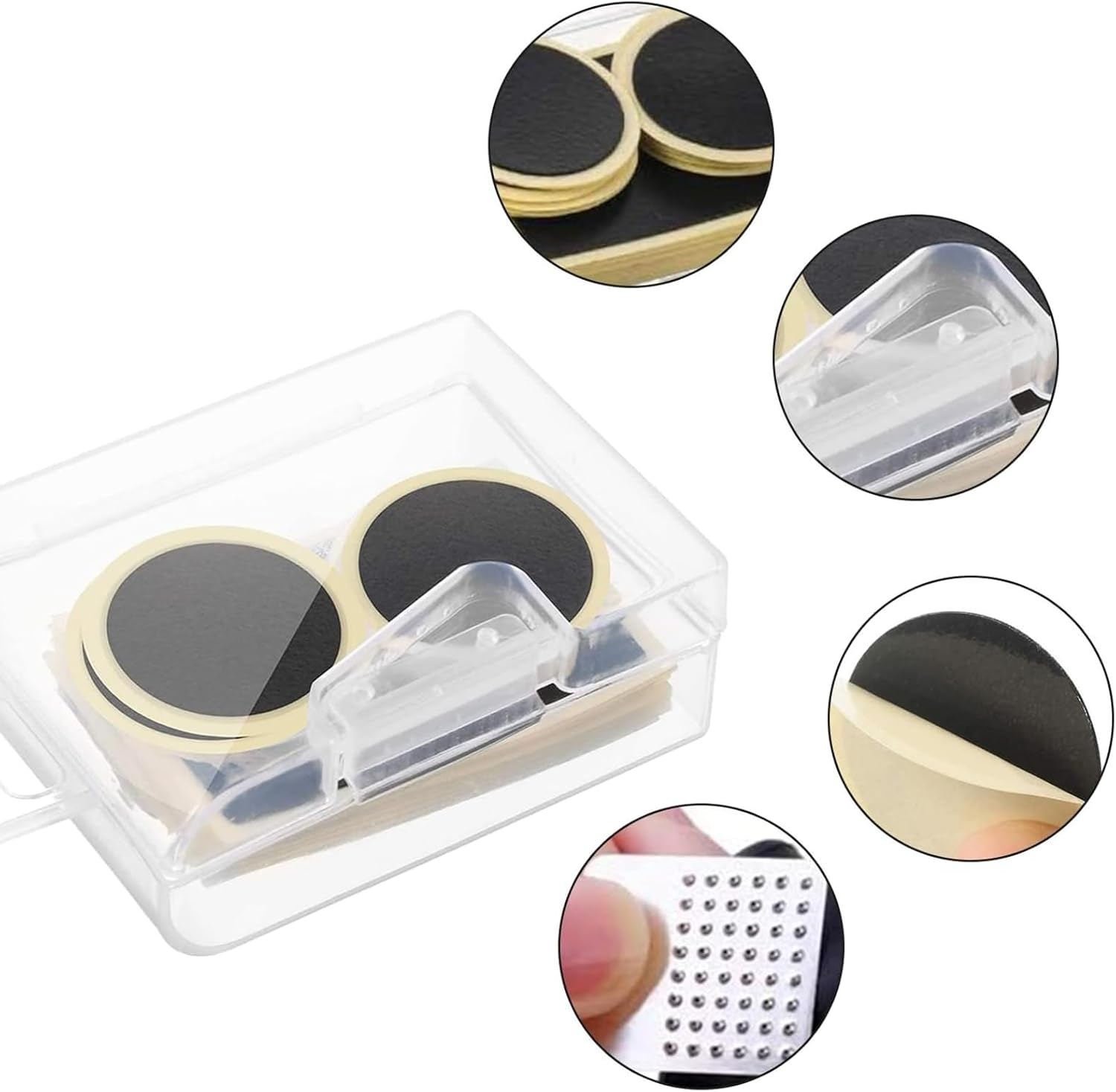 Puncture Repair Kit Bicycle with 24 Self-Adhesive Bike Puncture Repair Patches and 4 Metal Files Portable Tire Tool Repair Kit Puncture Repair Kit Suitable for All Bicycles