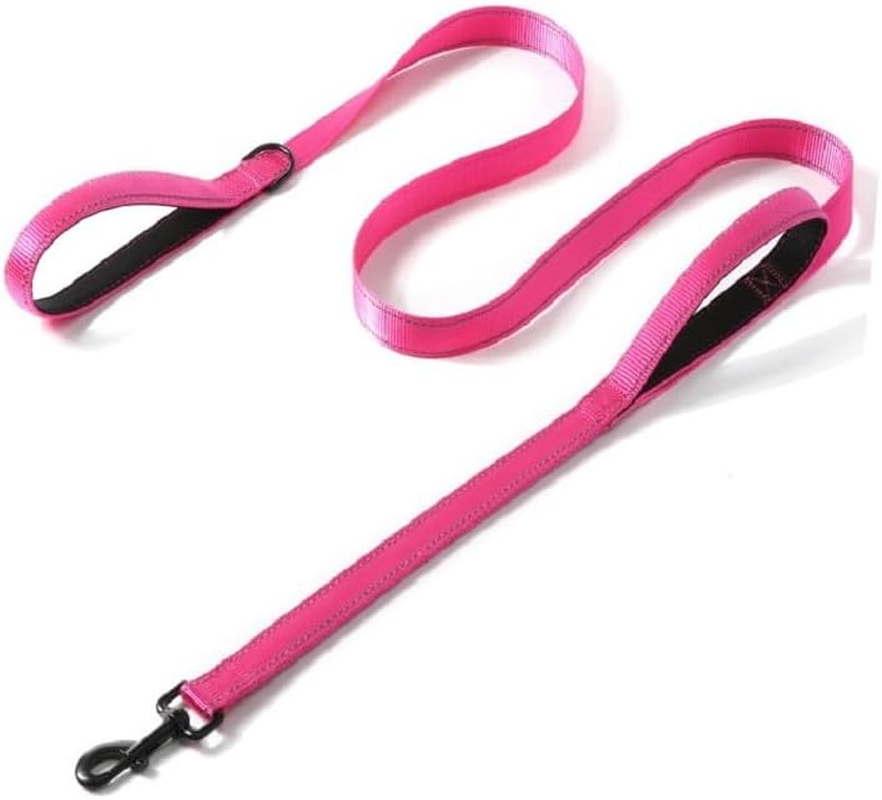 Dog Leash,Traffic Padded Two Handle,Heavy Duty,Reflective Double Handles Lead for Control Safety Training,Leashes for Large Dogs or Medium Dogs,Dual Handles Leads (Pink, 2.5 * 120CM) image number 4