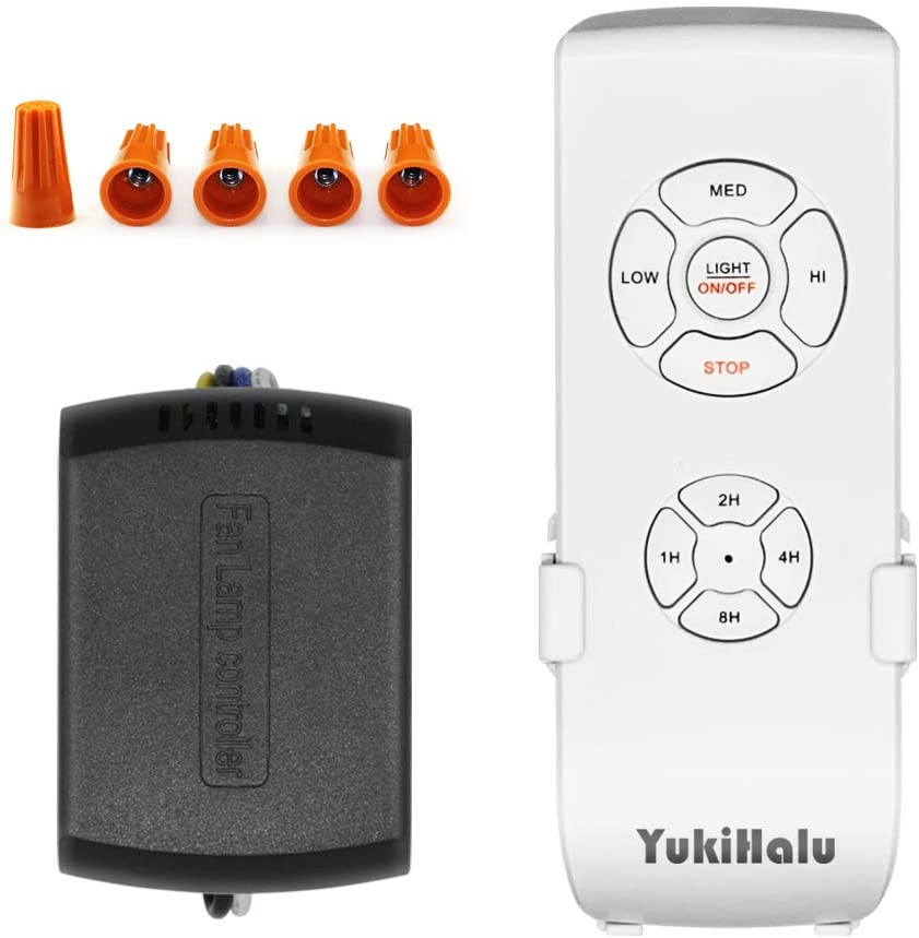 YUKIHALU 3-In-1 Small Size Universal Ceiling Fan Remote Control Kit, 4 Countdown Timing 3 Fan Speeds and Light On/Off, Wireless Remote and Receiver Kits for Ceiling Fan Lamp image number 3