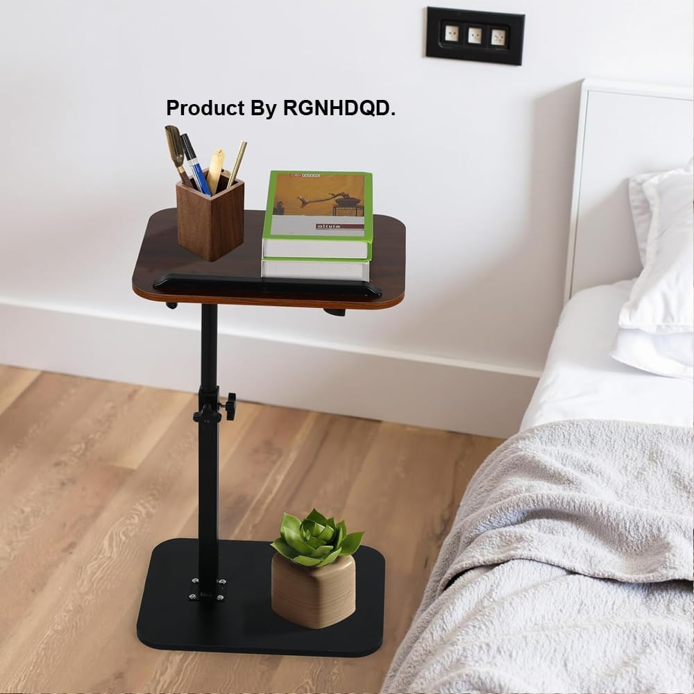 Home Side Tables for Small Spaces，Adjustable by Lifting and Flipping Sofa Side Table Small Coffee Table Anti-Rust Waterproof, End Tables for Living Room Bedroom Balcony Office (Black) image number 5