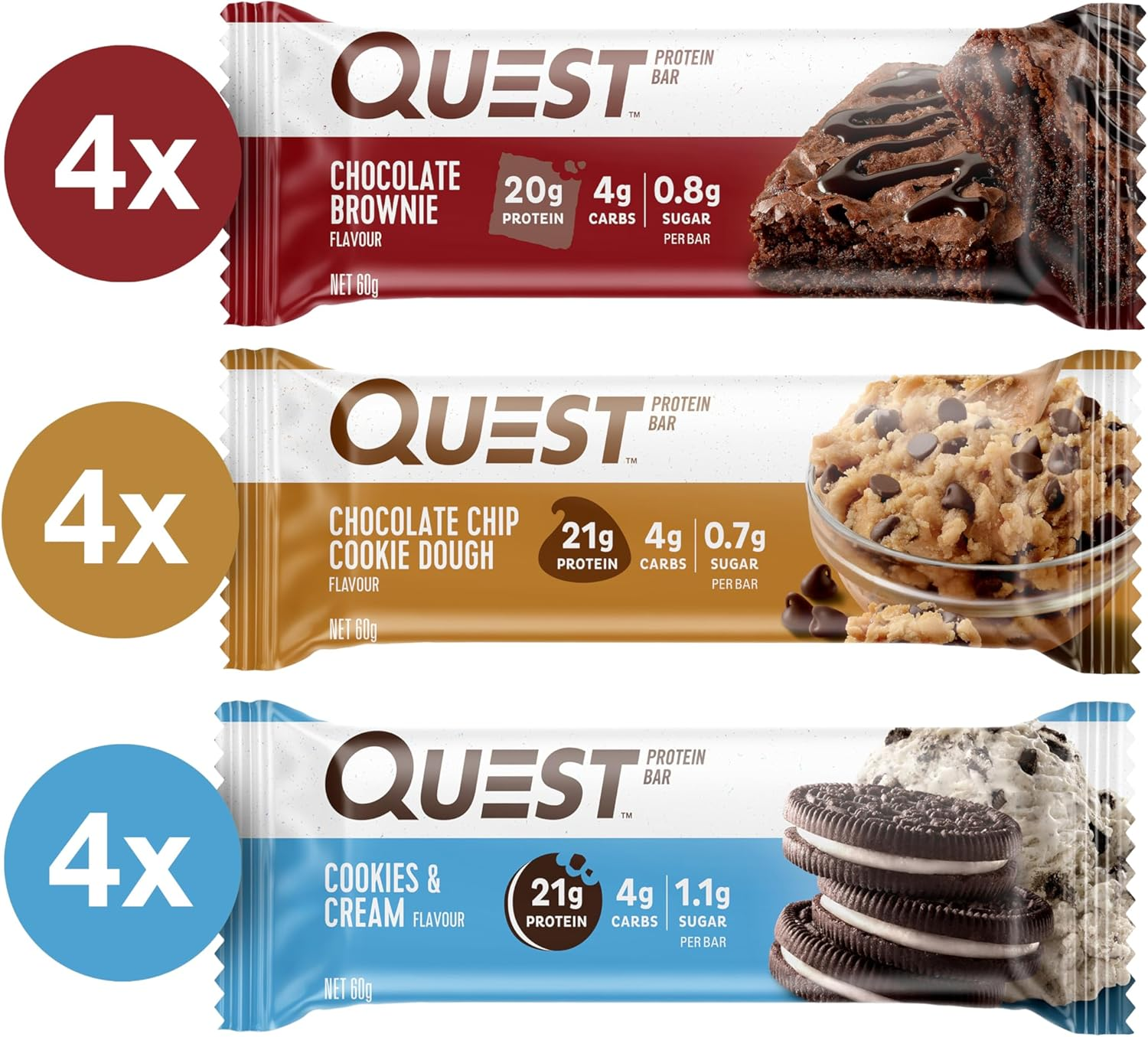 Quest Nutrition Variety Pack Protein Bars, High Protein, Low Carb, Keto Friendly, 12 Count image number 1