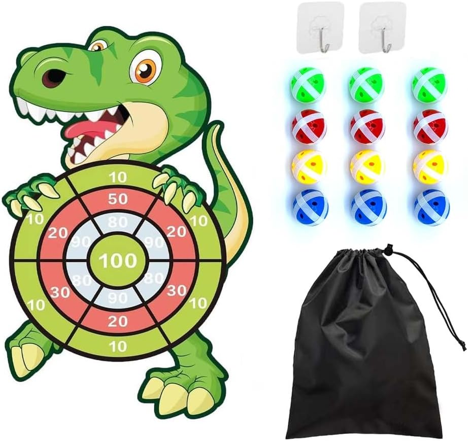 Dinosaur Toys for Boys, 30 Inch Dart Board Game Set Kids Toys Age 3-8 Year Old Boys Toys with 14 Sticky Balls, Kids Birthday Gifts Xmas Stocking Fillers for Boys Age 4-9, Dinosaur Gifts for Boys image number 4