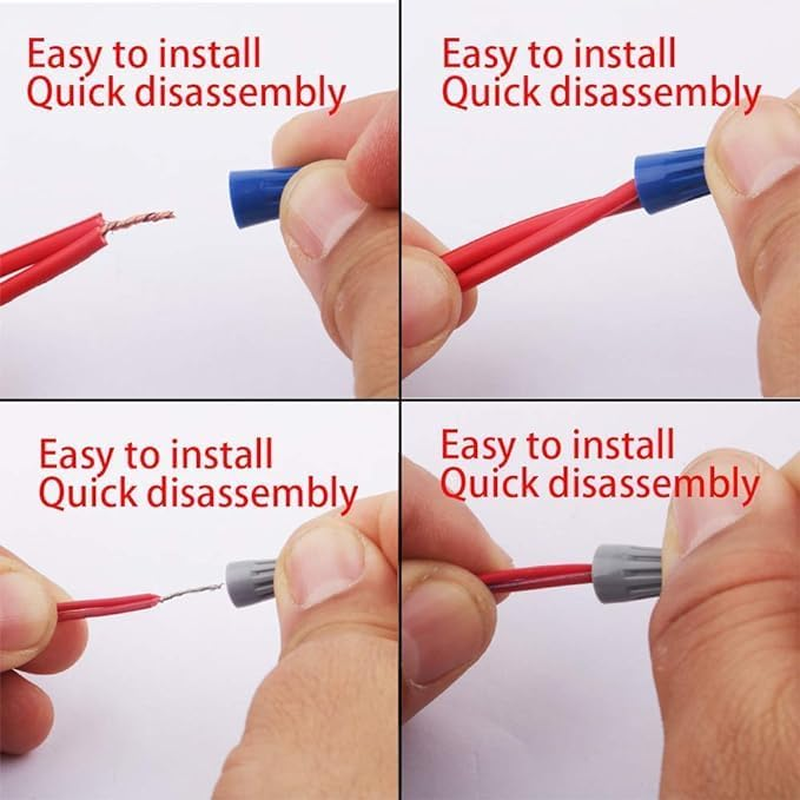 158 PCS Upgraded Wire Assortment Nuts Kit, Electrical Twist Nuts Colorful Wire Caps Kit,Wire Connectors with Spring Insert Twist Nuts Caps Assortment Set