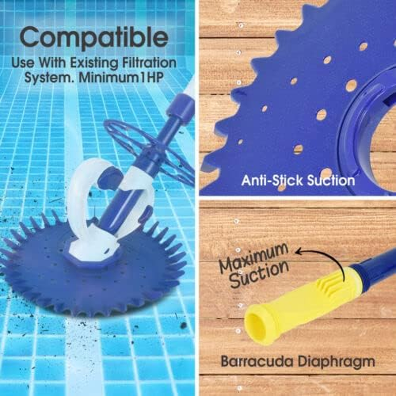 Upgraded Automatic Swimming Pool Vacuum Cleaner Powerful Suction Pool Cleaner Inground above Ground Pool Sweeper with Hose image number 3