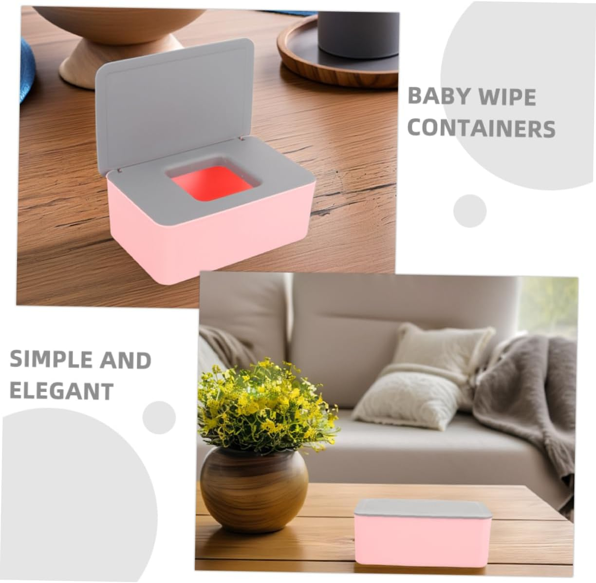 TIDTALEO 2Pcs Portable Wipes Container Wet Tissue Case for Go Use Ample Capacity Wipe Holder Reusable Storage Box for Home Travel and Outdoor Activities image number 4