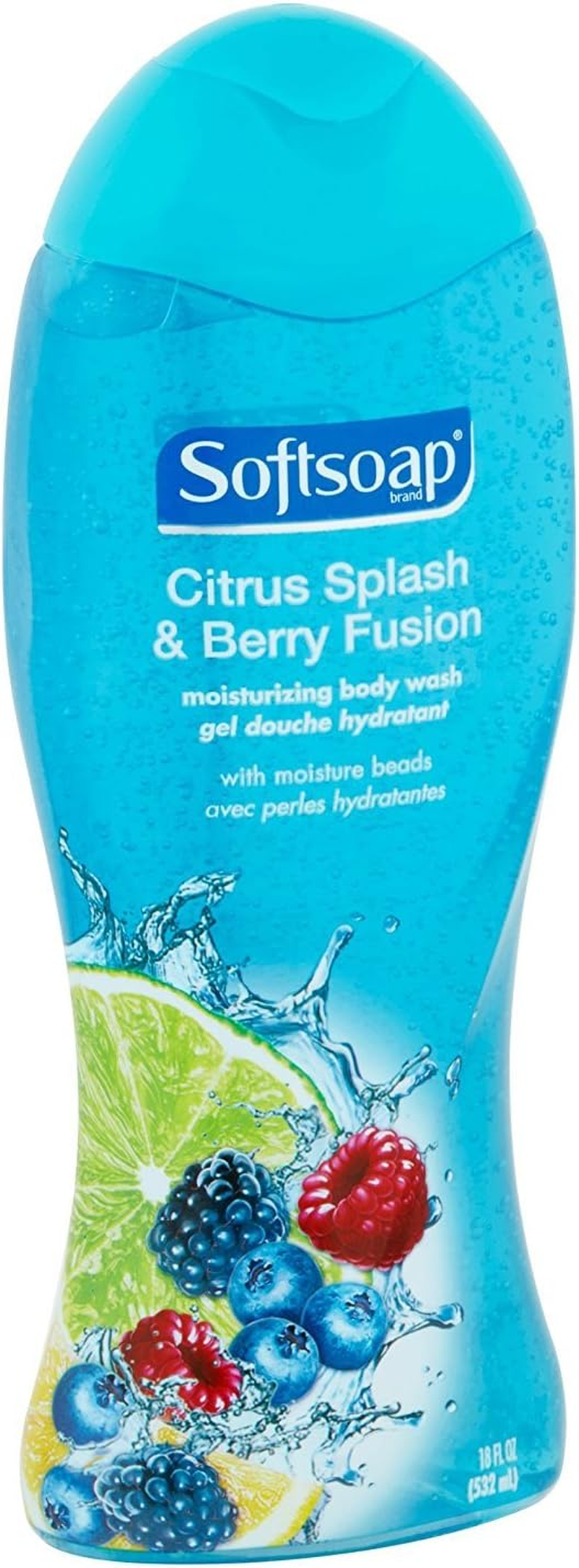 Softsoap Moisturizing Body Wash - Citrus Splash & Berry Fusion - Net Wt. 18 FL OZ (532 Ml) per Bottle - Pack of 3 Bottles