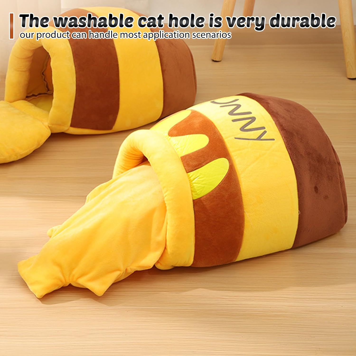 Cat Bed Fluffy Cat Cave Washable Cat Sleeping Bag Warm Pet Cat Bed Kitten Bed Cat Cuddly Bed Cat Bed Honey Pot with Removable Cushion for Small Medium Pets image number 2