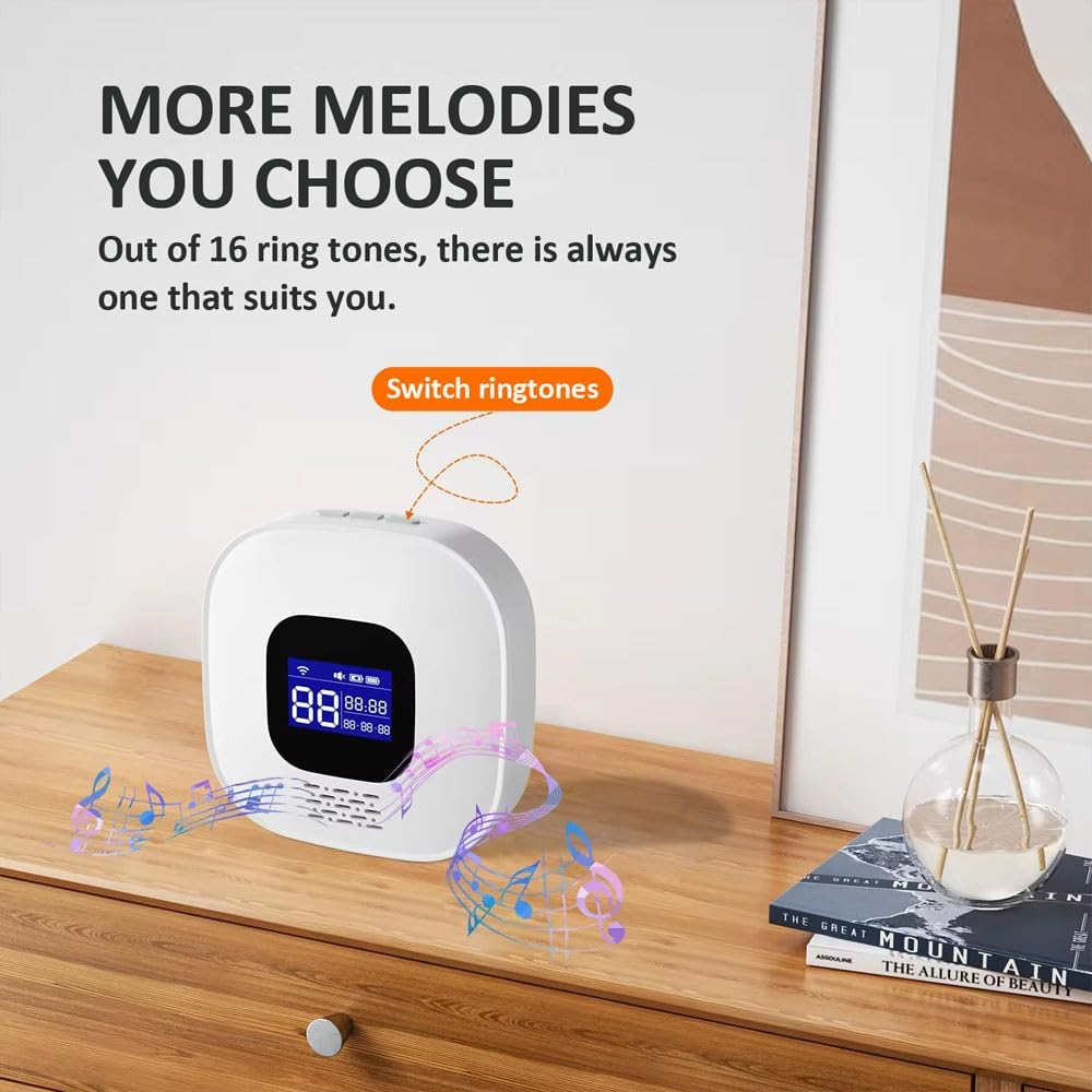 VOCA Smart Wifi Wireless SOS Pager, Call Button Call Watch, Panic Button, Emergency, Calling Alarm for Elderly Seniors Patient Disabled, 2.4G Wifi, 1 Receiver & 1 Call Button & 1 Waterproof SOS Watch image number 1