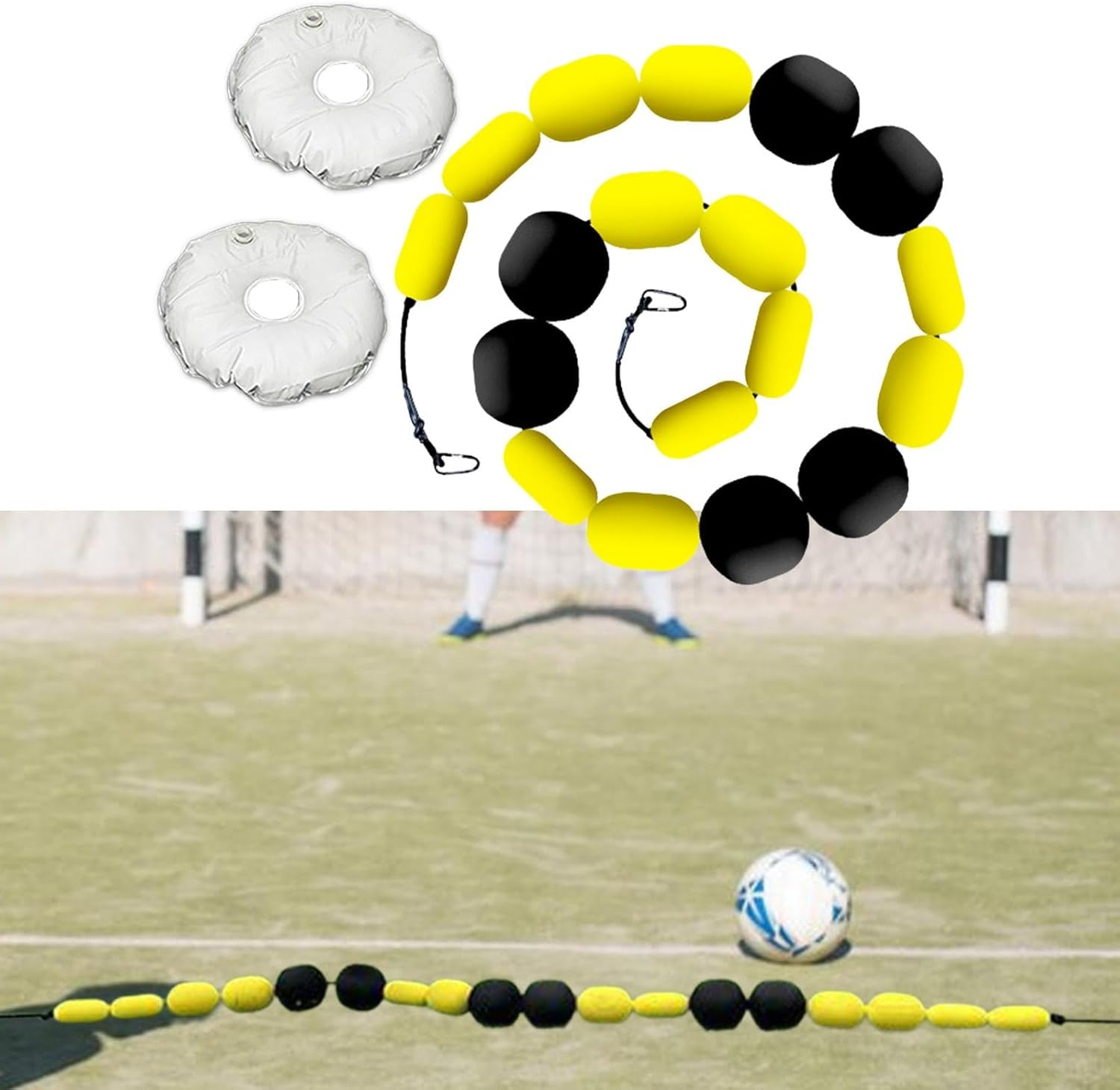 Oshhni Soccer Goalkeeper Training Equipment 2.5M/8.2Ft Football Deflector Single Line Ball Deflector for Ball Control Kids Students