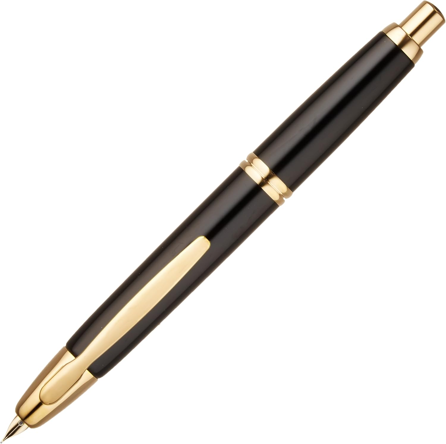 Pilot Capless Vanishing Point 18Kt Gold Trim Medium Nib Fountain Pen, Black