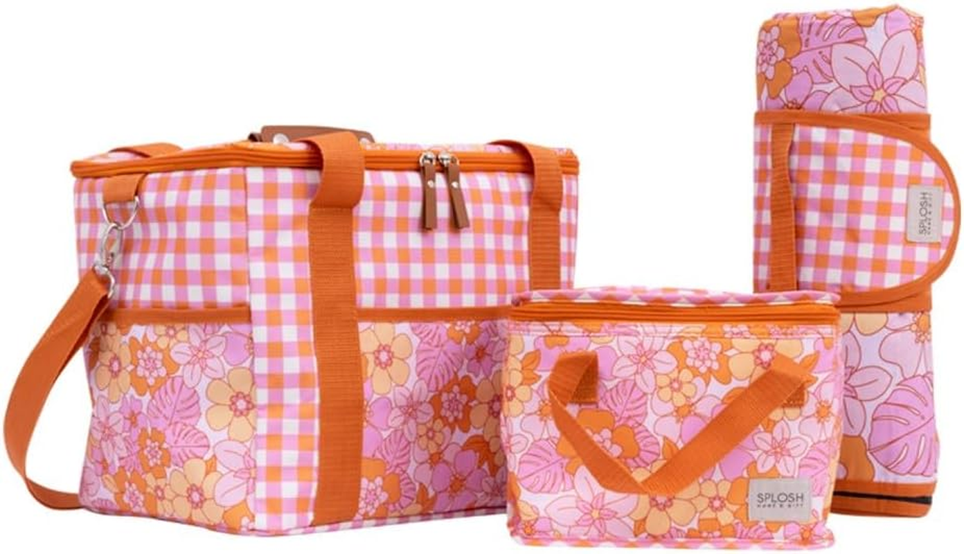 Splosh Retro Floral Picnic Rug with Handle, 194 Cm Length X 148 Cm Width X 0.5 Cm Height image number 1