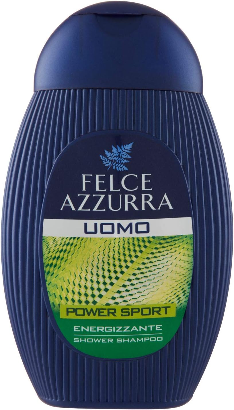 Felce Azzurra Man Shower Gel Cool Blue 2 in 1 Energising Shower Gel and Shampoo with Refreshing Fragrance for a Good Start to the Day - Pack of 1 (1 X 250 Ml)