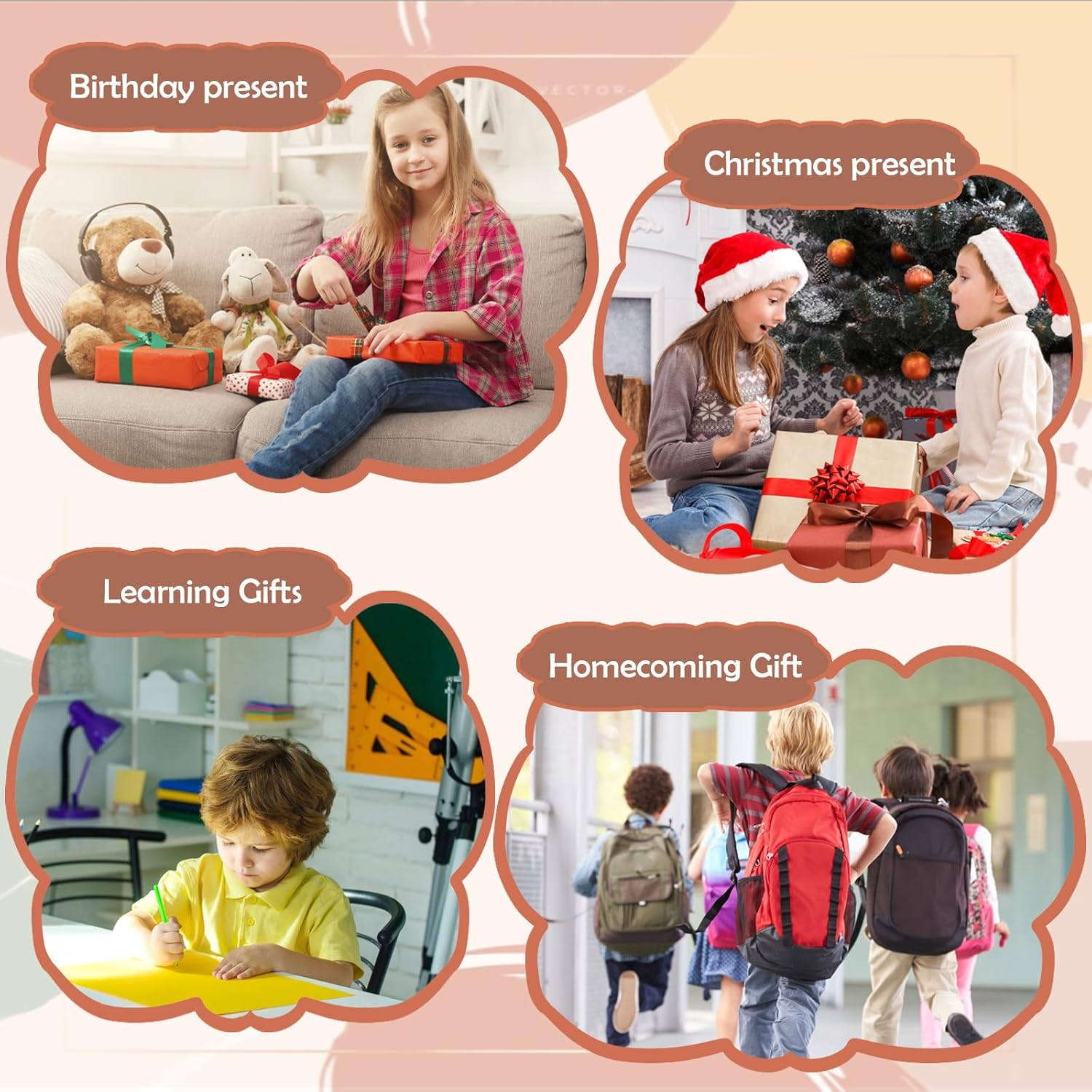 Panda Stationery Set with Pencil Case, 3 Gel Pens with Black Ink, 2 Ballpoint Pens in 10 Colours, 2 Blue Erasable Gel Pens, 2-In-1 Cute Pencil Case, Stand up Pencil Case image number 1