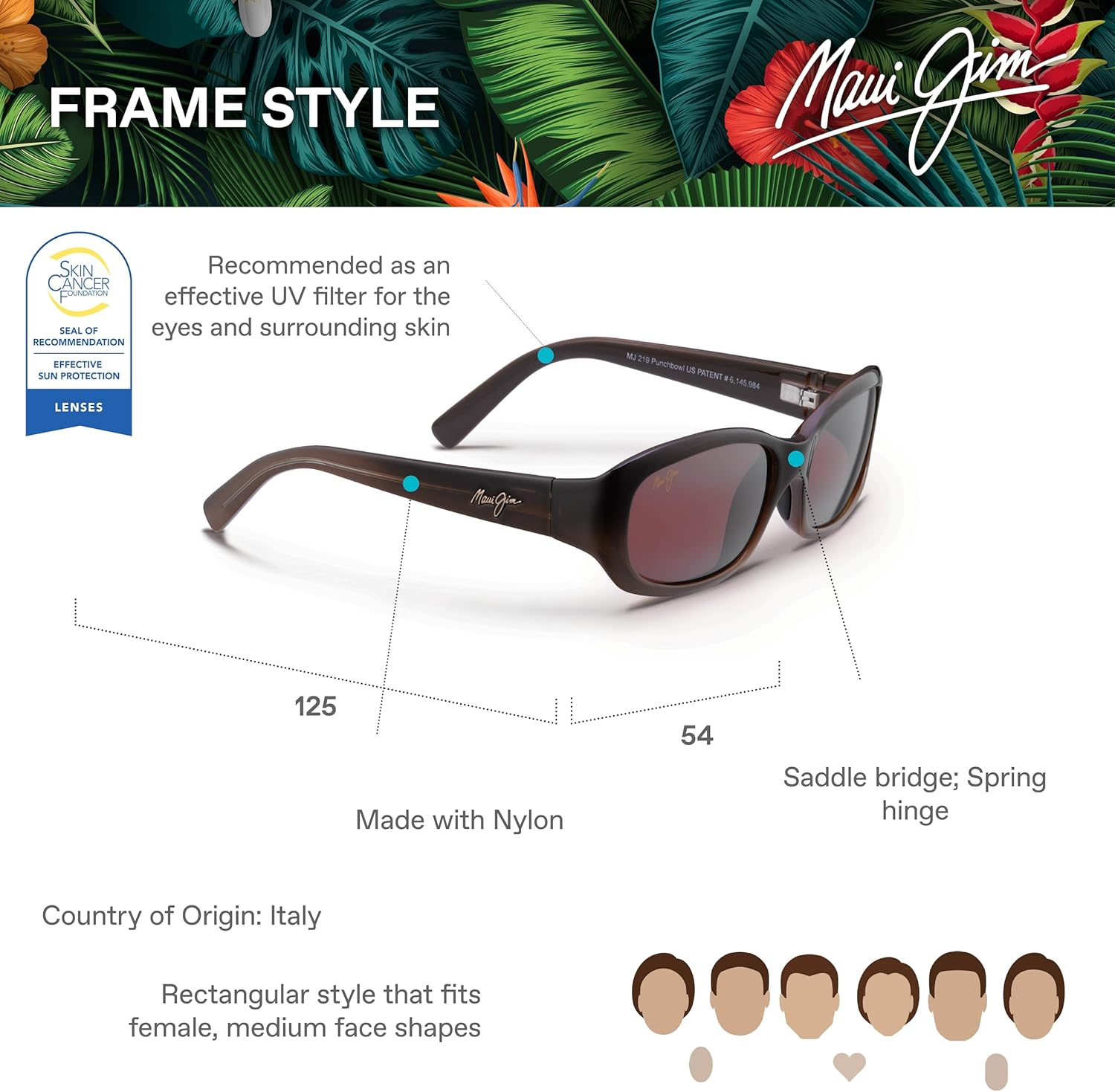 Maui Jim Women'S Punchbowl Polarised Sunglasses - Black With Blue image number 7