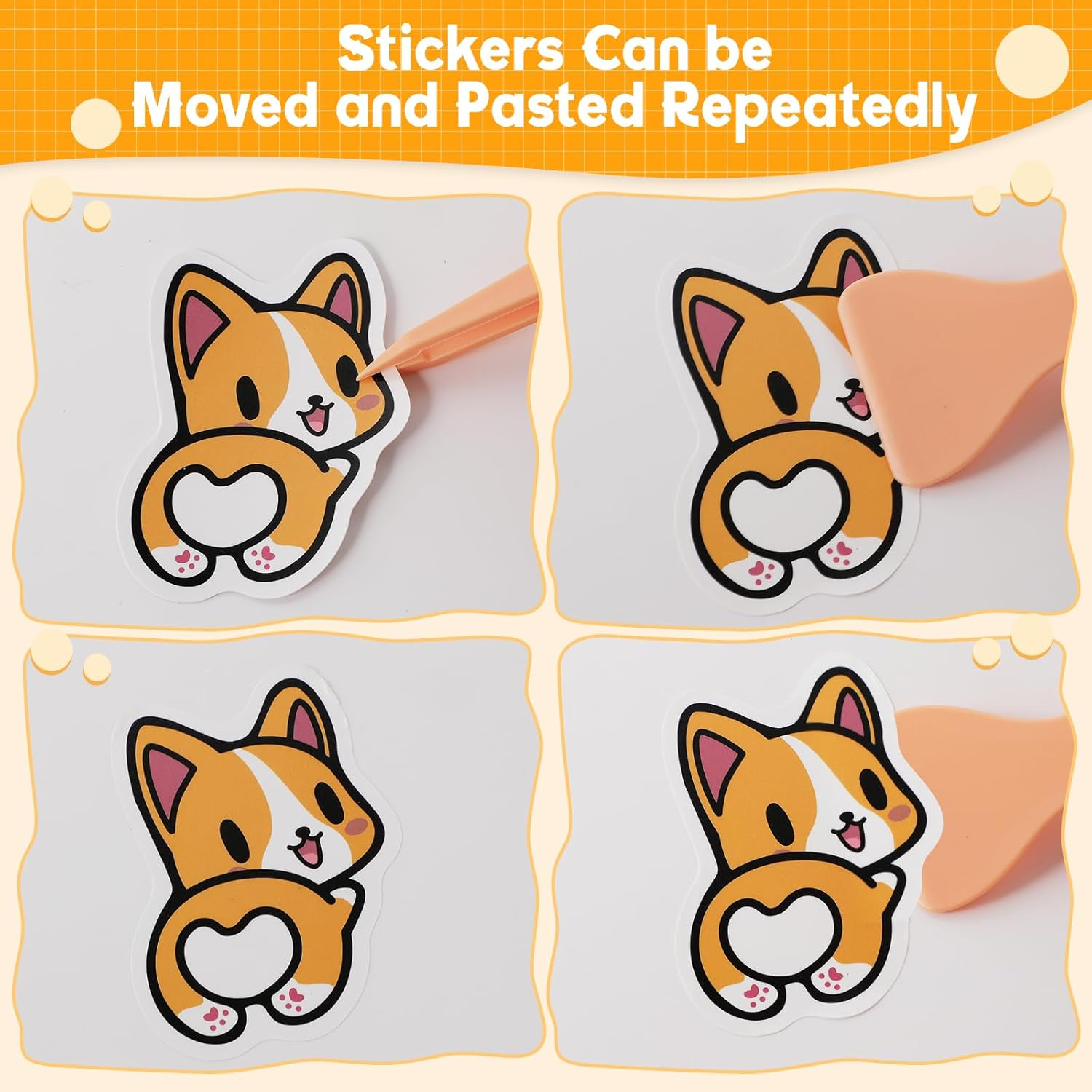 Reusable Sticker Book 100 Sheets Sticker Collecting Album Sticker Collection Accessories Activity Sticker Album for Collecting Stickers, Labels, A6 image number 2