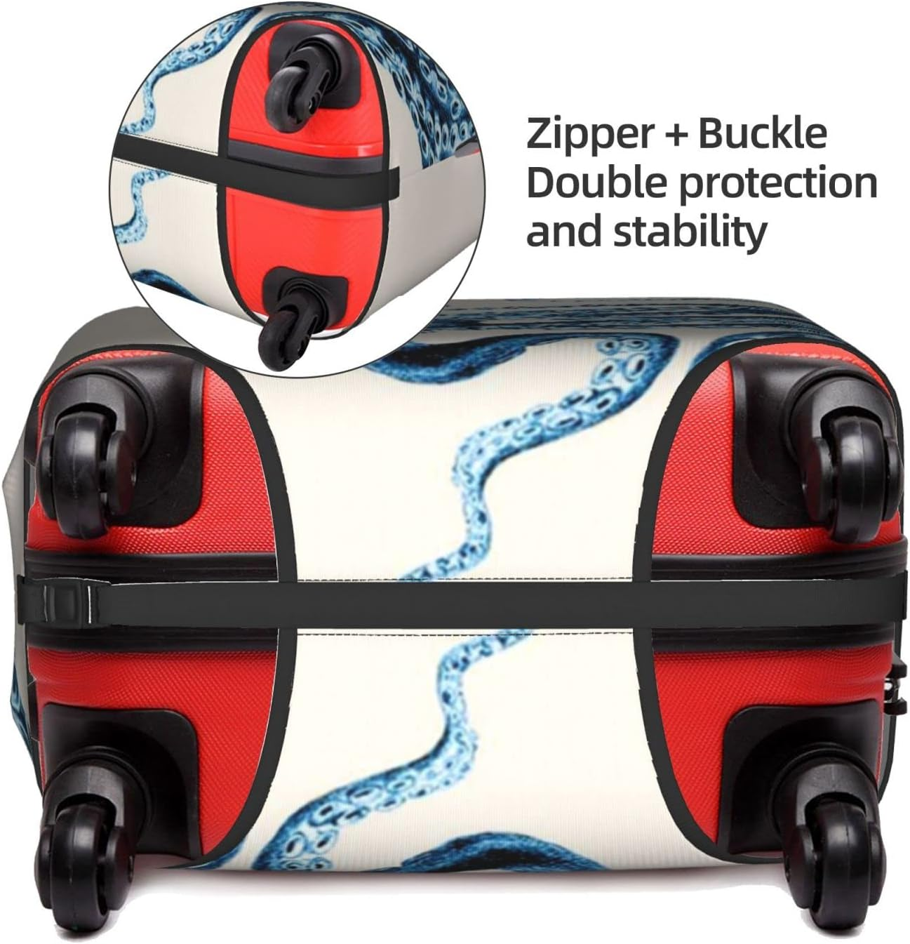 Octopus Luggage Cover Anti-Scratch Suitcase Protector Fits 18-32 Inch Luggage image number 3