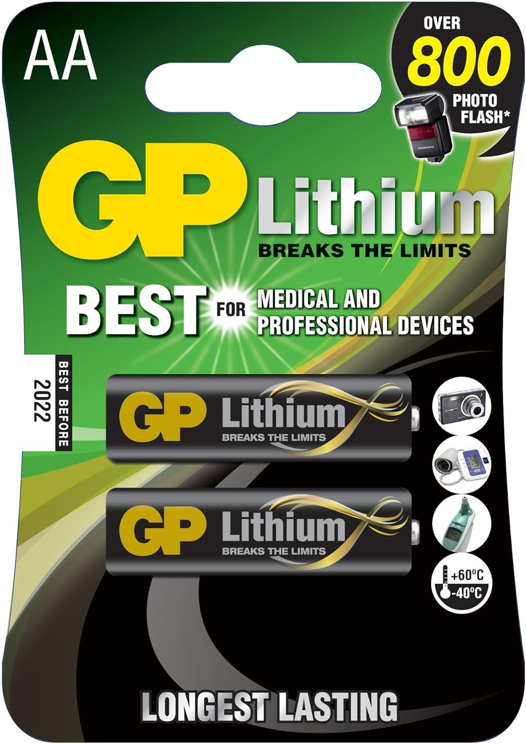 GP 15LC4 1.5V AA Lithium FR6 Batteries 4 Pieces, Black, GPPCL15LF005 image number 4