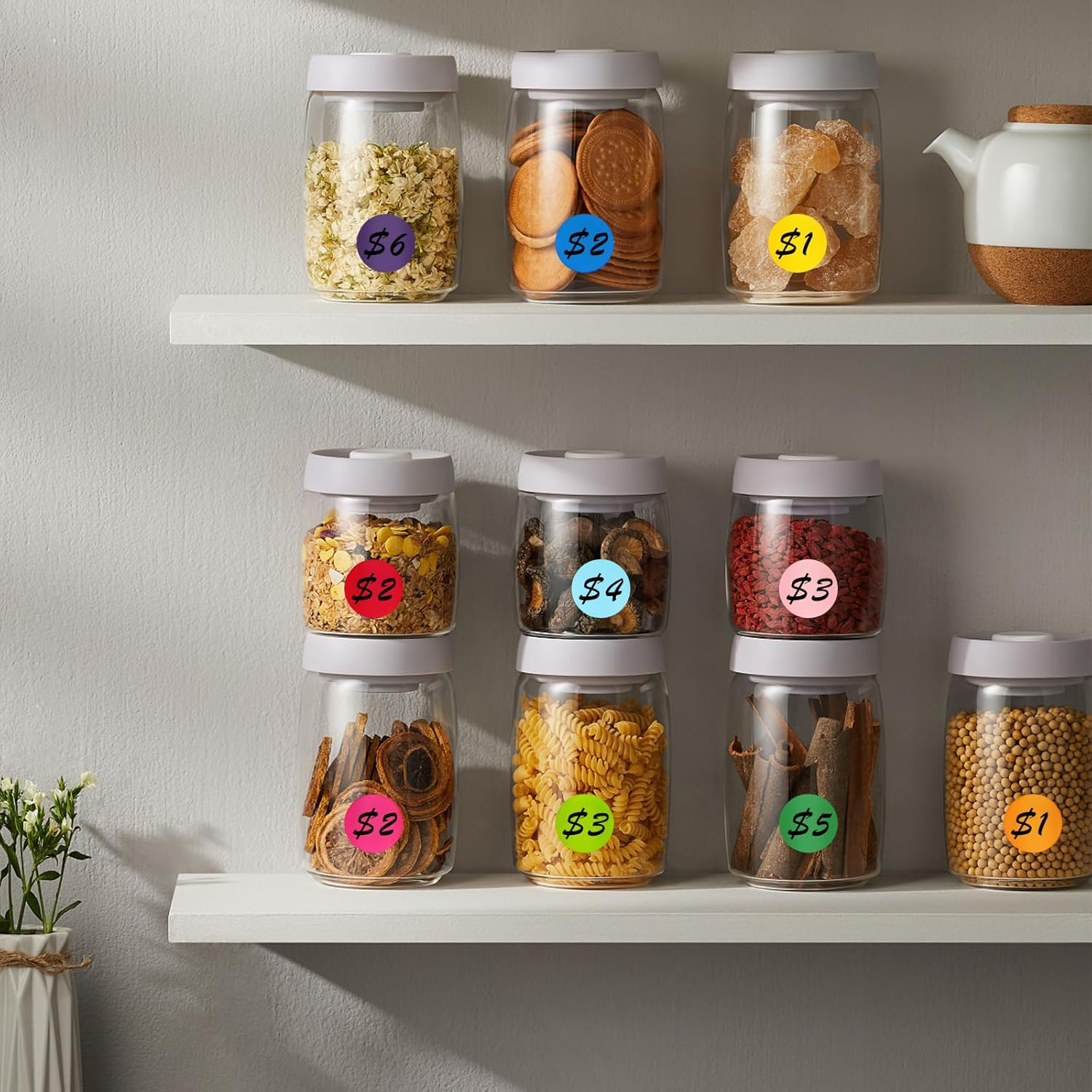 Hianjoo 1540 Pcs Colorful Dot Stickers, 22 Sheets round Coding Labels 19Mm Circle Sticker Label 10 Colors Sale Price Stickers for Library Box Tags Tracker Journal Yard Sale Art Envelopes Scrapbook image number 4