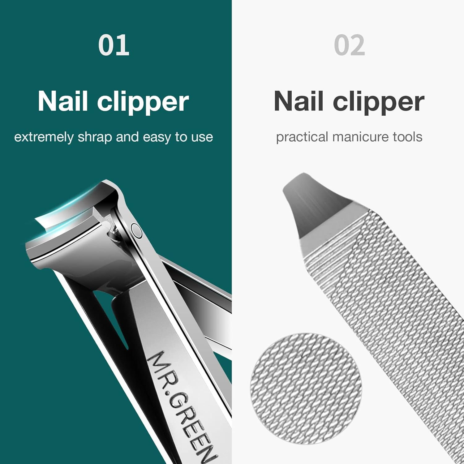 MR.GREEN - Multifunctional Stainless Steel Nail Clipper with Six Functions, Nail File, Small Knife, Scissors image number 3