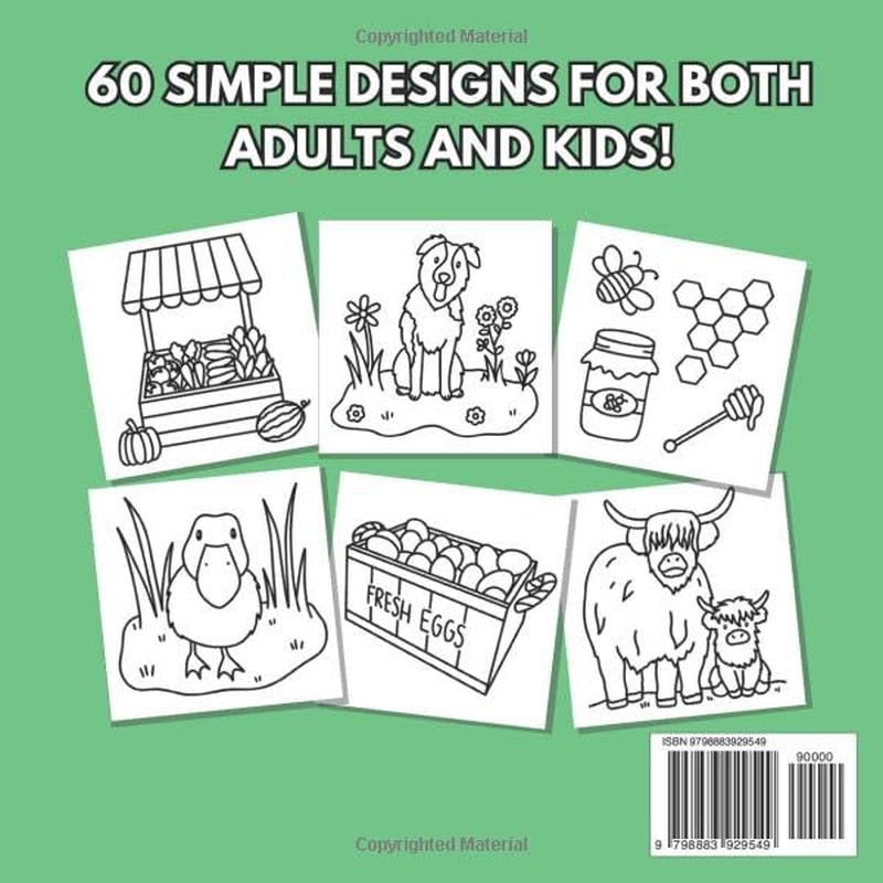 On the Farm Coloring Book: Bold & Easy Designs for Adults and Kids image number 1