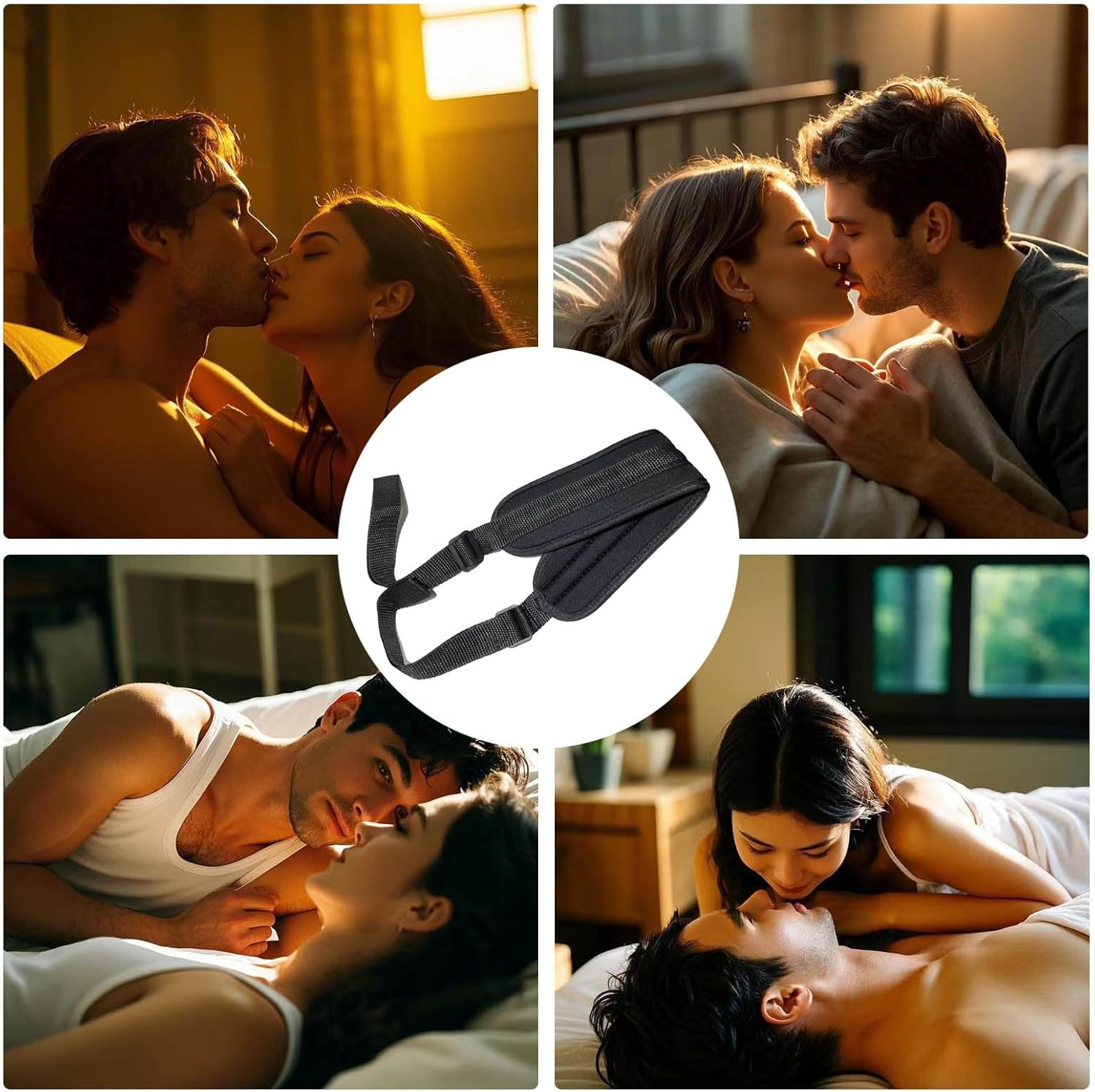 Mineens BDSM Bondage Strap Sex Sling & Adult Sex Harness for Couples - Adjustable Auxiliary Posture Belt, Sex Sling for Bedroom Play, Game Slave Cosplay(Black) image number 4