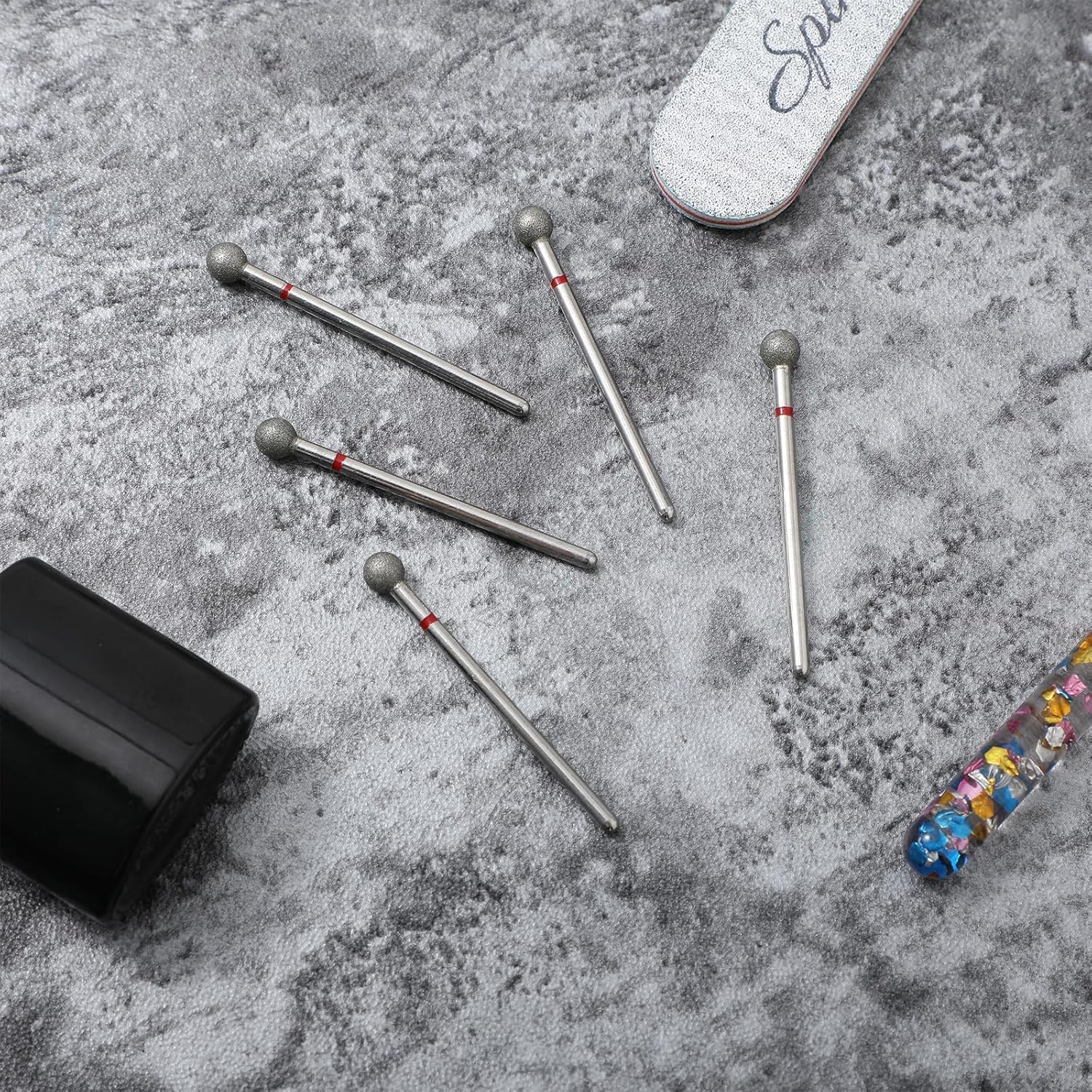 Teaaha 5 PCS Cuticle Bit for Nail Drill 3/32'' Cleaning Ball Head Nail Drill Bits for Gel Nails, Professional Mandrel Nail Drill Bits Electric for Manicures & Pedicure Remove Cuticle Dead Skin Cleaner image number 4