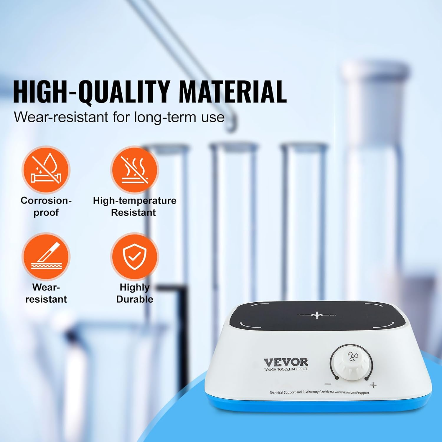 VEVOR Magnetic Stirrer, 0-2000 RPM Stir Plate with Adjustable Speed Knob, 3000Ml Plate Stirrer Kit, Stir Bar Included