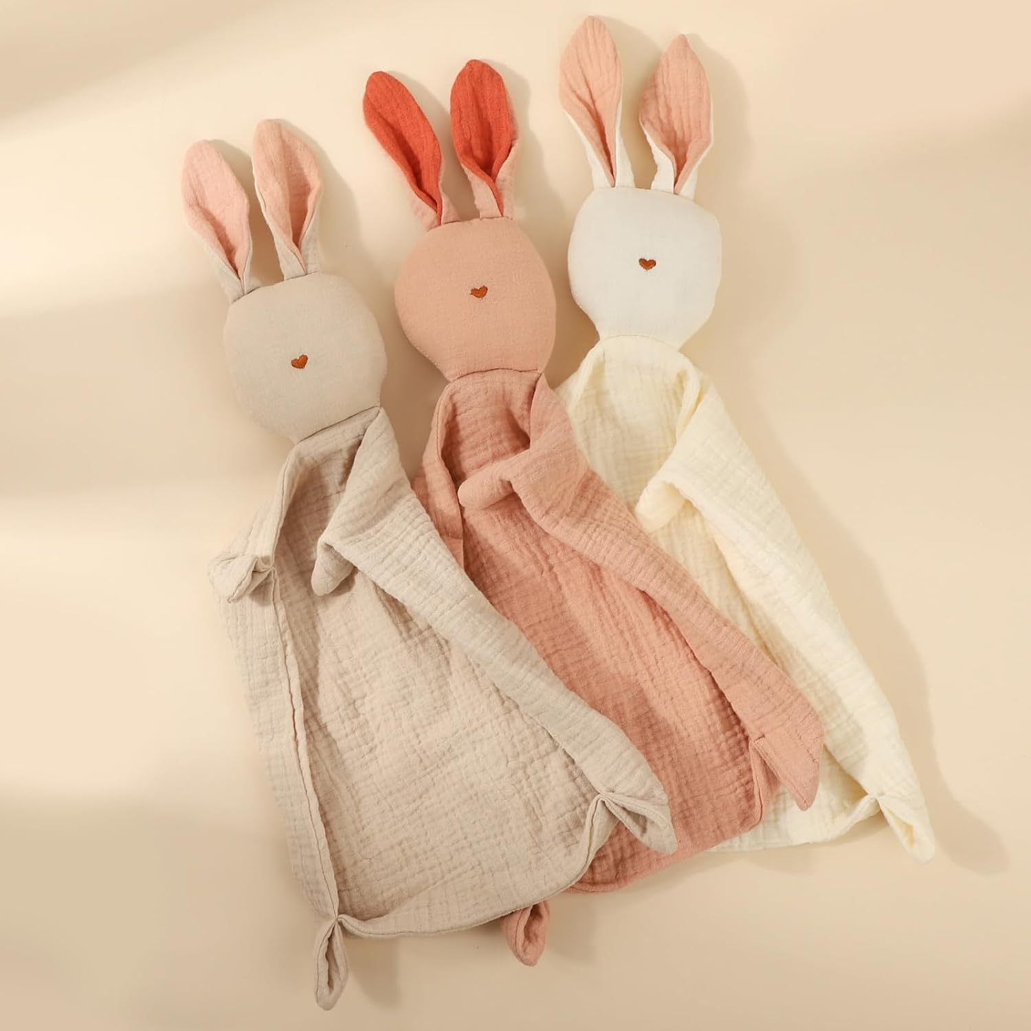 Insular Muslin Baby Lovey Security Blanket Soothing Towel (Khaki) image number 4