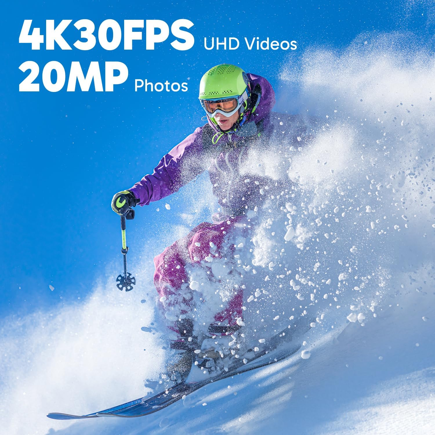 Dragon Touch Action Camera 4K30FPS 20MP 100FT Waterproof Underwater Camera 170&deg; Wide Angle Wifi Sports Cam with Remote 2 Batteries and Mounting Accessories Kit