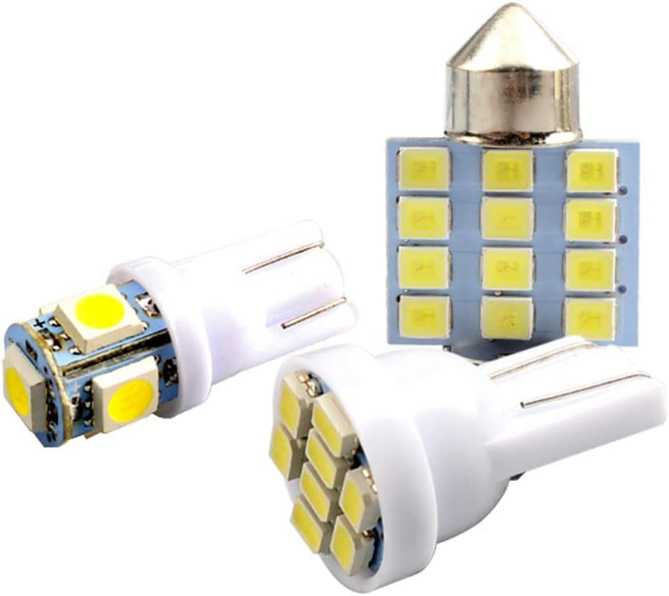 13Pcs 12V T10 LED White Car Interior Light Parker Bulb Wedge Globe 31MM 12SMD image number 3