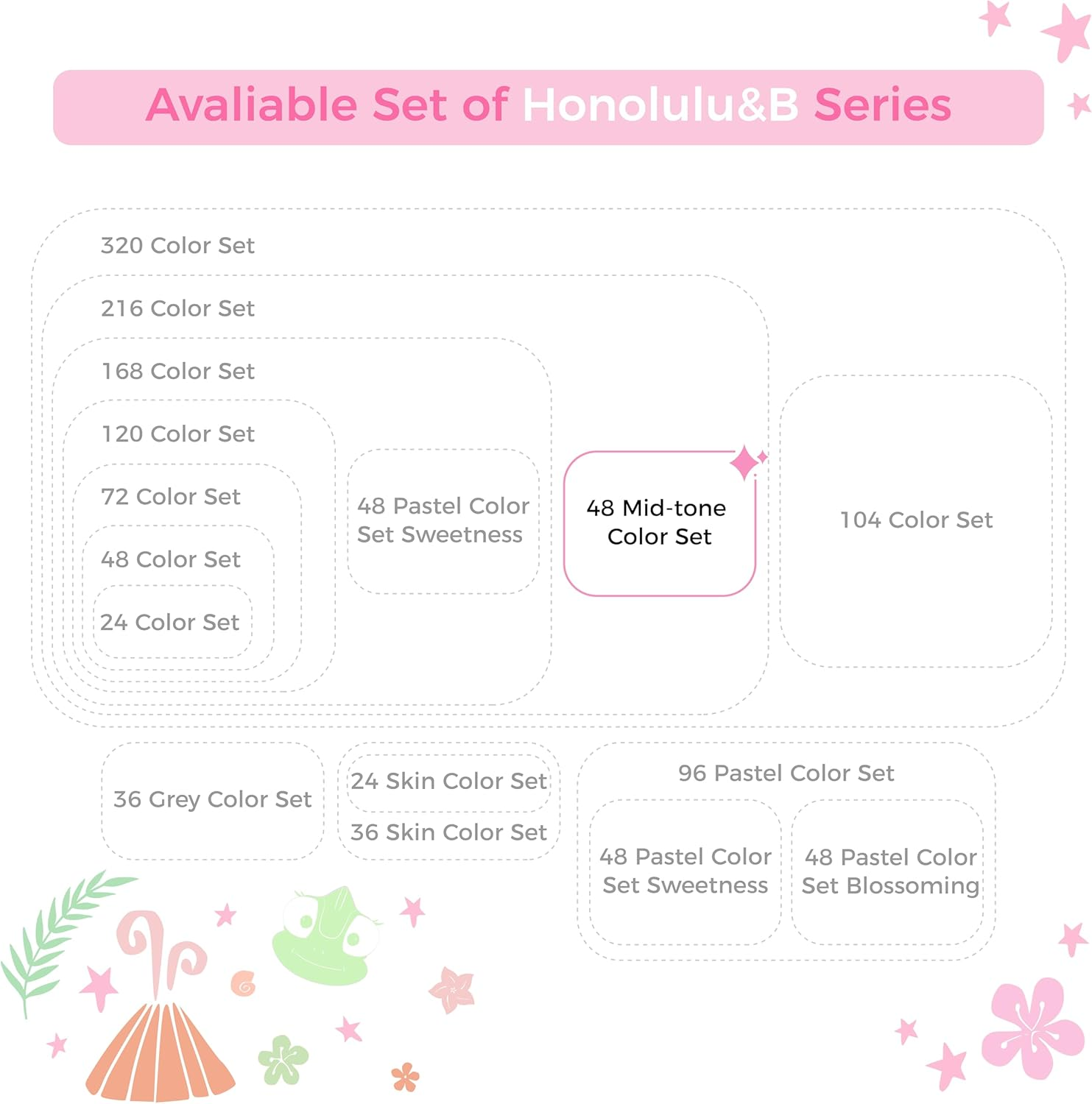 Ohuhu Alcohol Brush Markers 48 Mid-Tone Colors- Double Tipped Alcohol Based Art Marker Set for Artists Adults Coloring Sketch Illustration- Brush & Chisel Dual Tips- Honolulu- Refillable image number 2