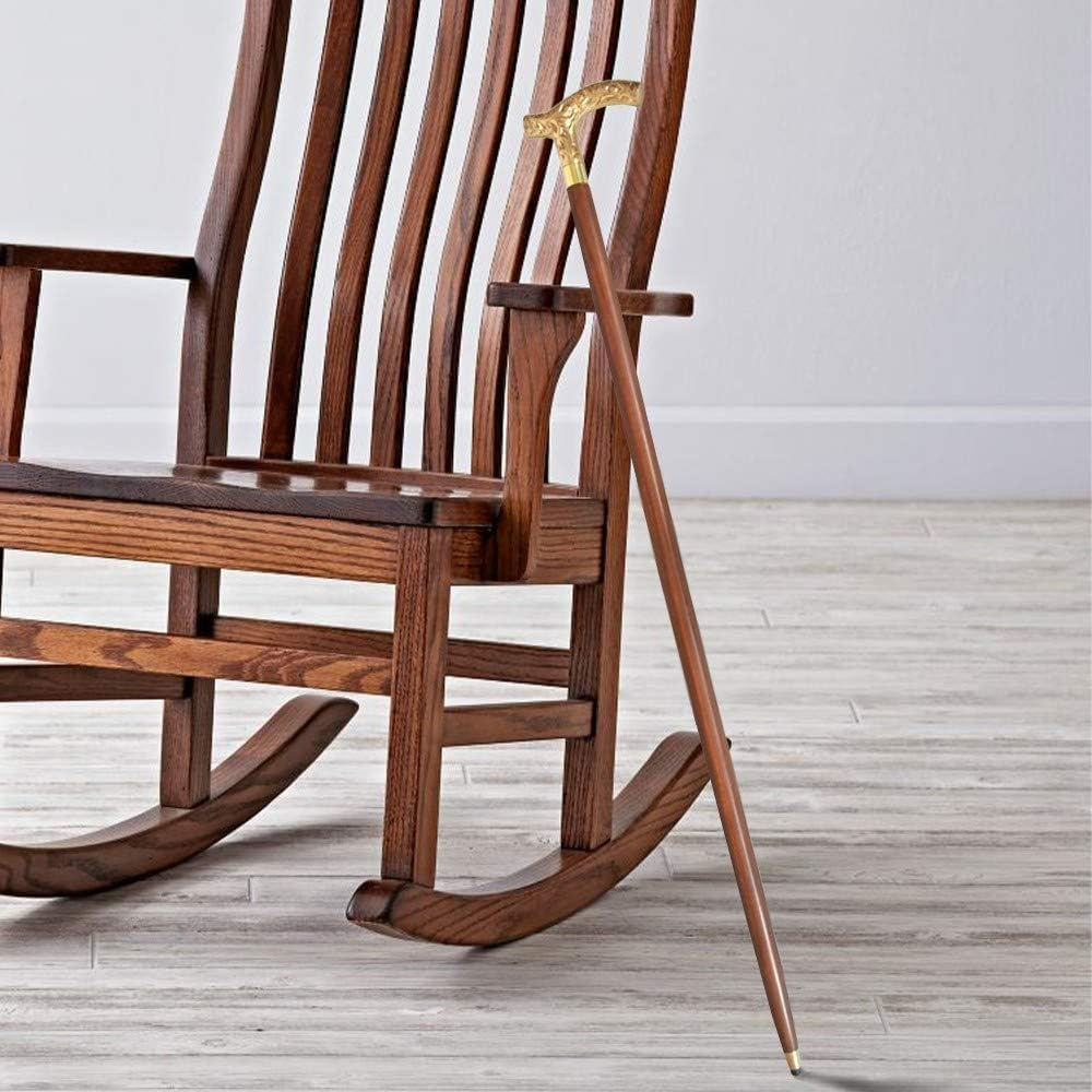 Vintage Walking Cane with Brass Handle, Wooden Stick with T-Shape Derby Handle image number 4