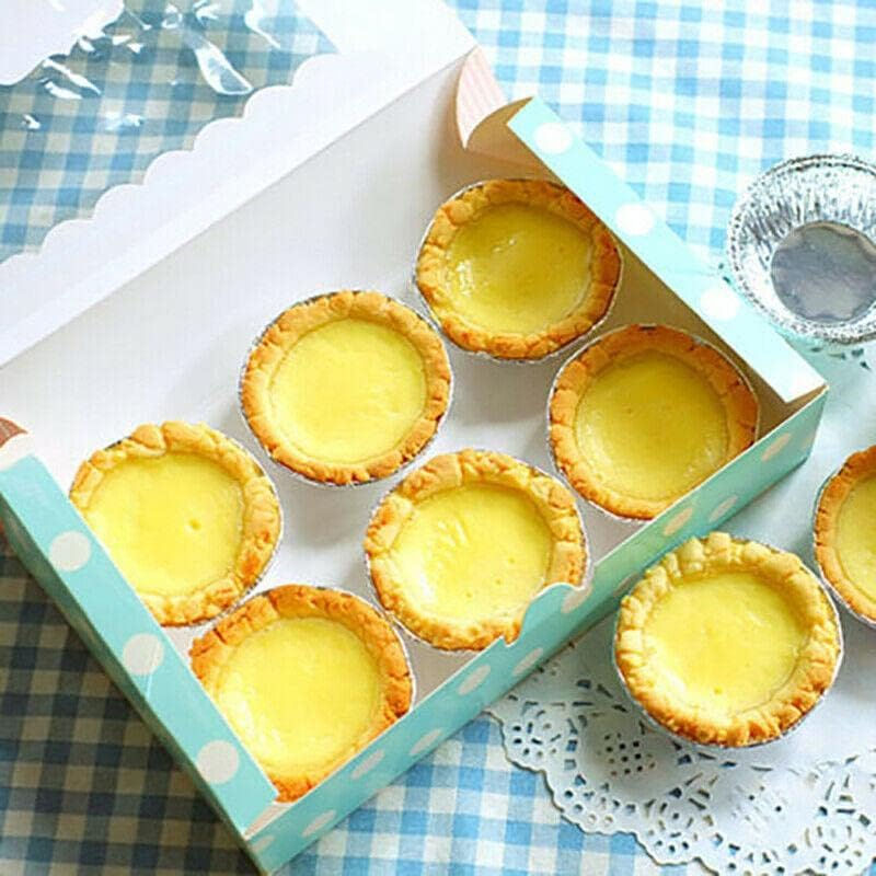 AIMALL 250X Aluminum Foil Cake Cups Baking Egg Tart Mould Circular Tins Pie Mold Plate