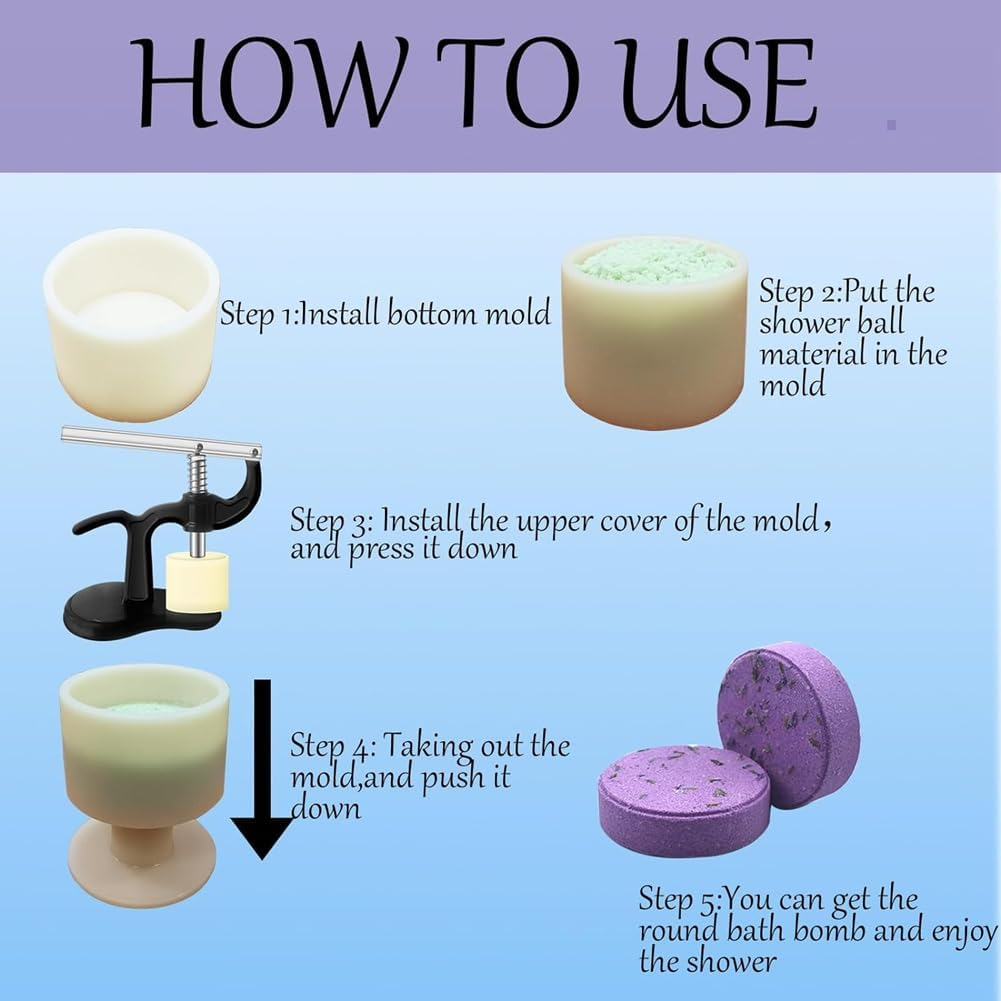 Mold Kit with a Set of Molds Shower Steamers,Shower Bomb Tools Mold & Bath for DIY Making image number 4