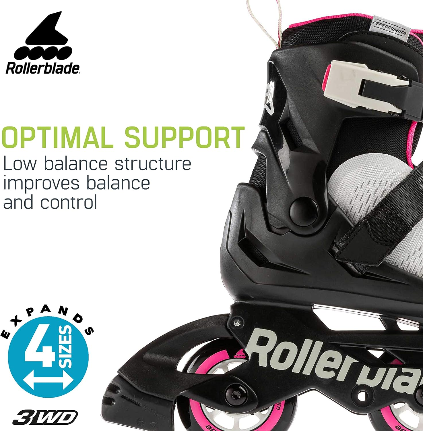 Rollerblade Microblade Free 3WD Kid'S Size Adjustable Inline Skate