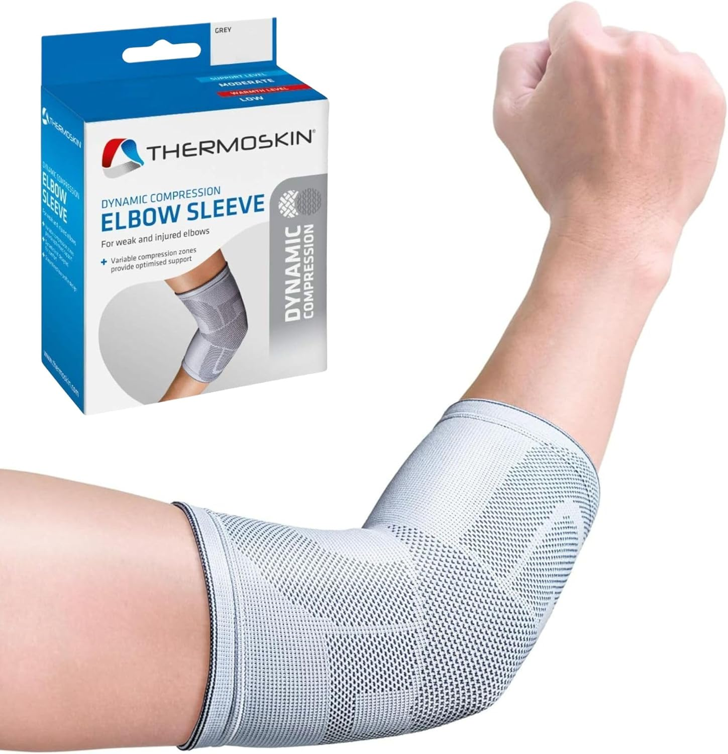 Thermoskin Dynamic Compression Elbow Sleeve S/M, Grey, (84613) image number 5