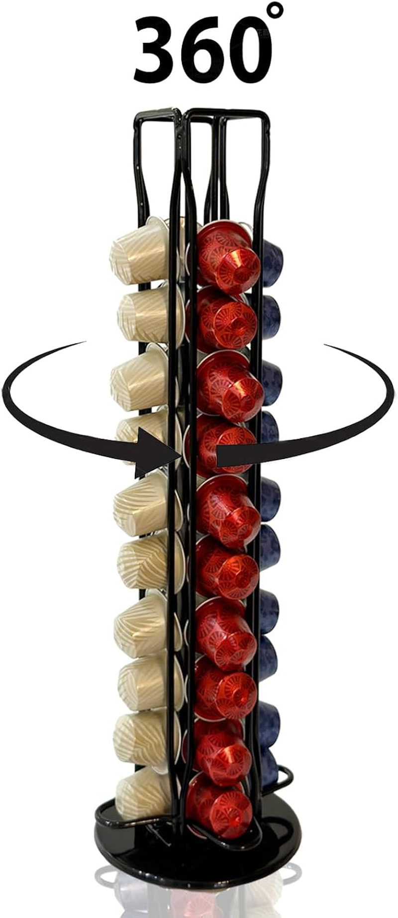 DECORBREW Coffee Pod Holder Storage Stand Kitchen Organizer Compatible with Nespresso Originalline Coffee Pods Capsules Black Stores 40 Pods（Coffee Pods Excluded） image number 5